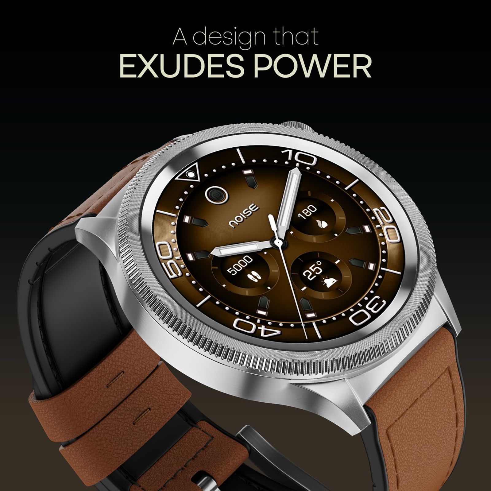 noise NoiseFit Halo 2 Smartwatch with Bluetooth Calling (36.3mm AMOLED Display, IP67 Water Resistant, Vintage Brown Strap)_8