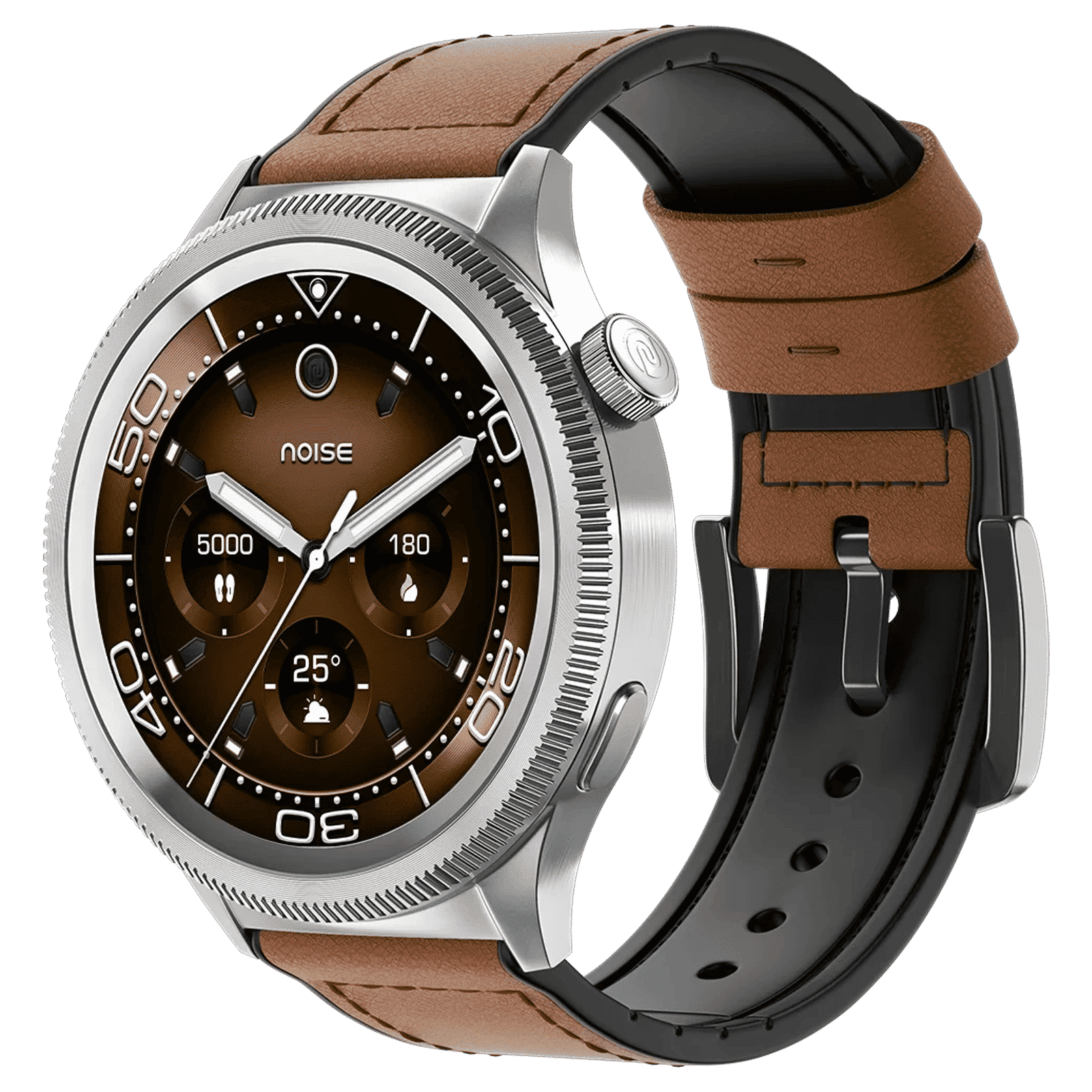 noise NoiseFit Halo 2 Smartwatch with Bluetooth Calling (36.3mm AMOLED Display, IP67 Water Resistant, Vintage Brown Strap)_3