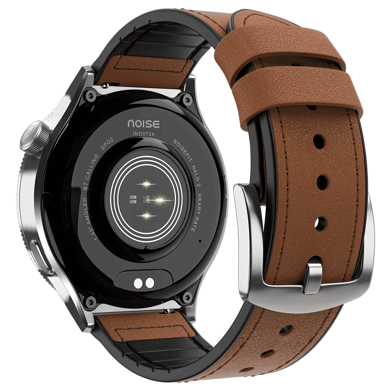 noise NoiseFit Halo 2 Smartwatch with Bluetooth Calling (36.3mm AMOLED Display, IP67 Water Resistant, Vintage Brown Strap)_5