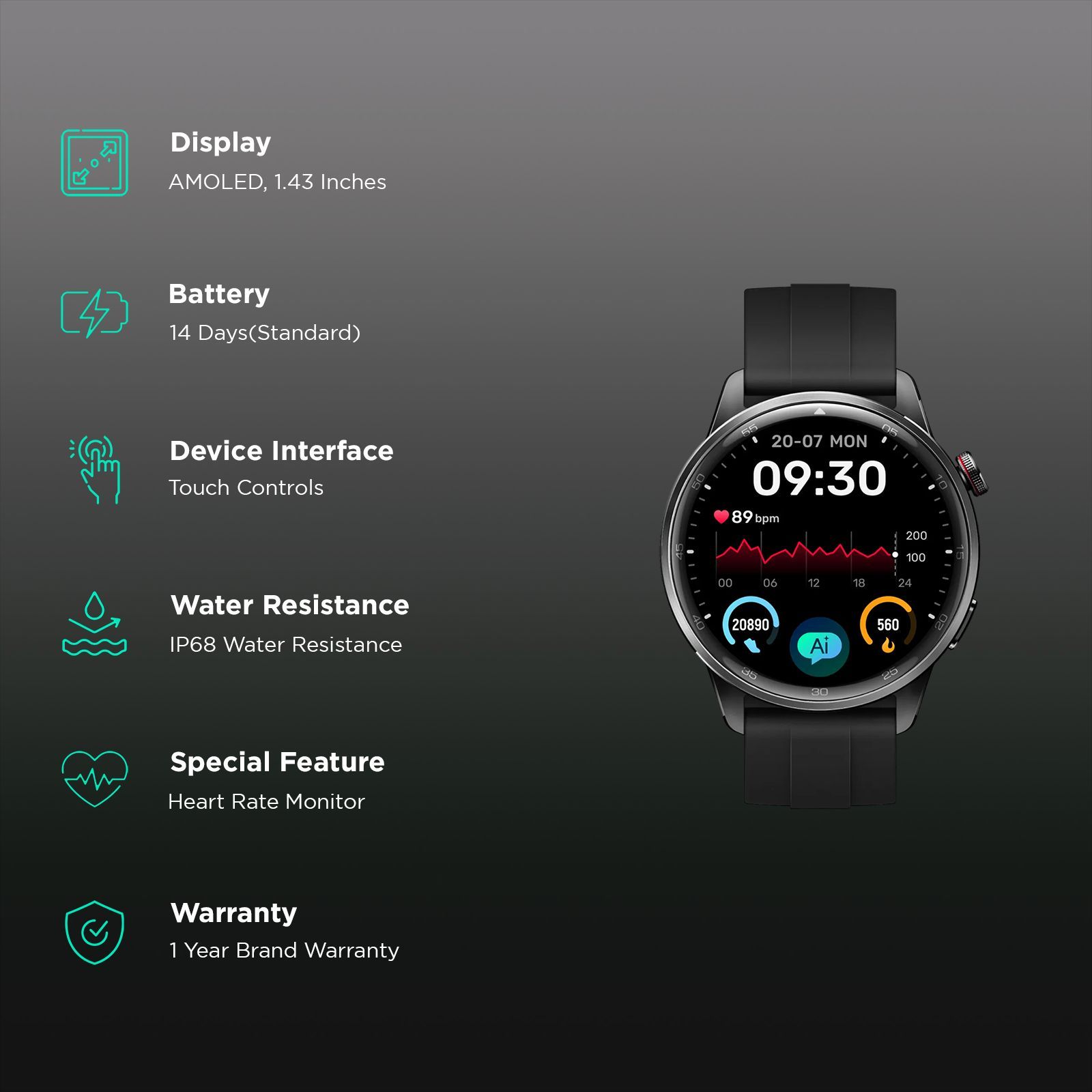 realme Watch S2 Smartwatch with Bluetooth Calling (36.3mm AMOLED Display, IP68 Water Resistant, Midnight Black Strap) realme Watch S2 Smartwatch with Bluetooth Calling (36.3mm AMOLED Display, IP68 Water Resistant, Midnight Black Strap)_2