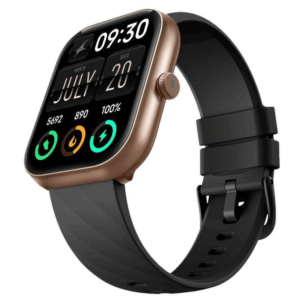 fastrack Kruz Plus Smartwatch with Functional Crown (48.5mm Super HD Display, Black Strap)_2