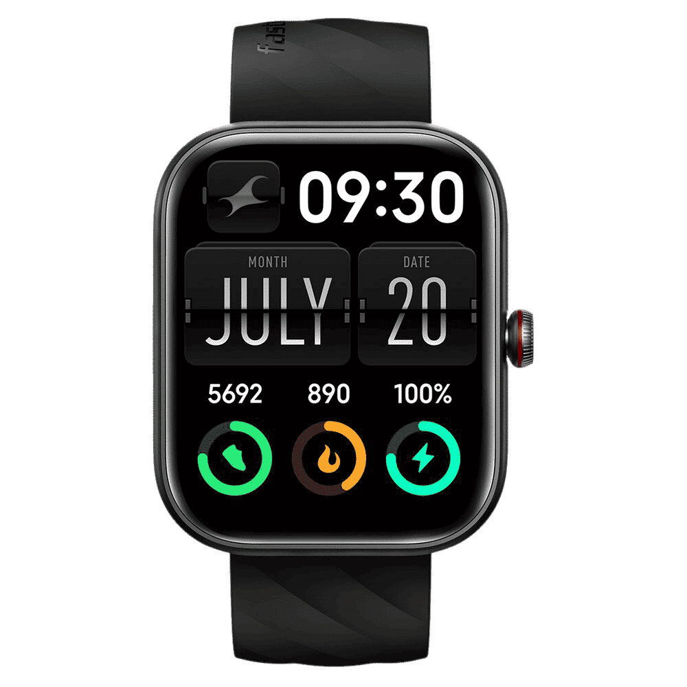 fastrack Kruz Plus Smartwatch with Functional Crown (48.5mm Super HD Display, Black Strap)_1
