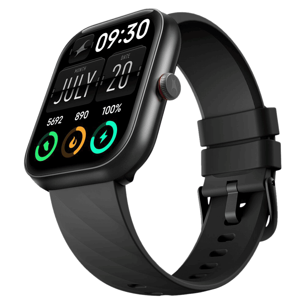 fastrack Kruz Plus Smartwatch with Functional Crown (48.5mm Super HD Display, Black Strap)_2