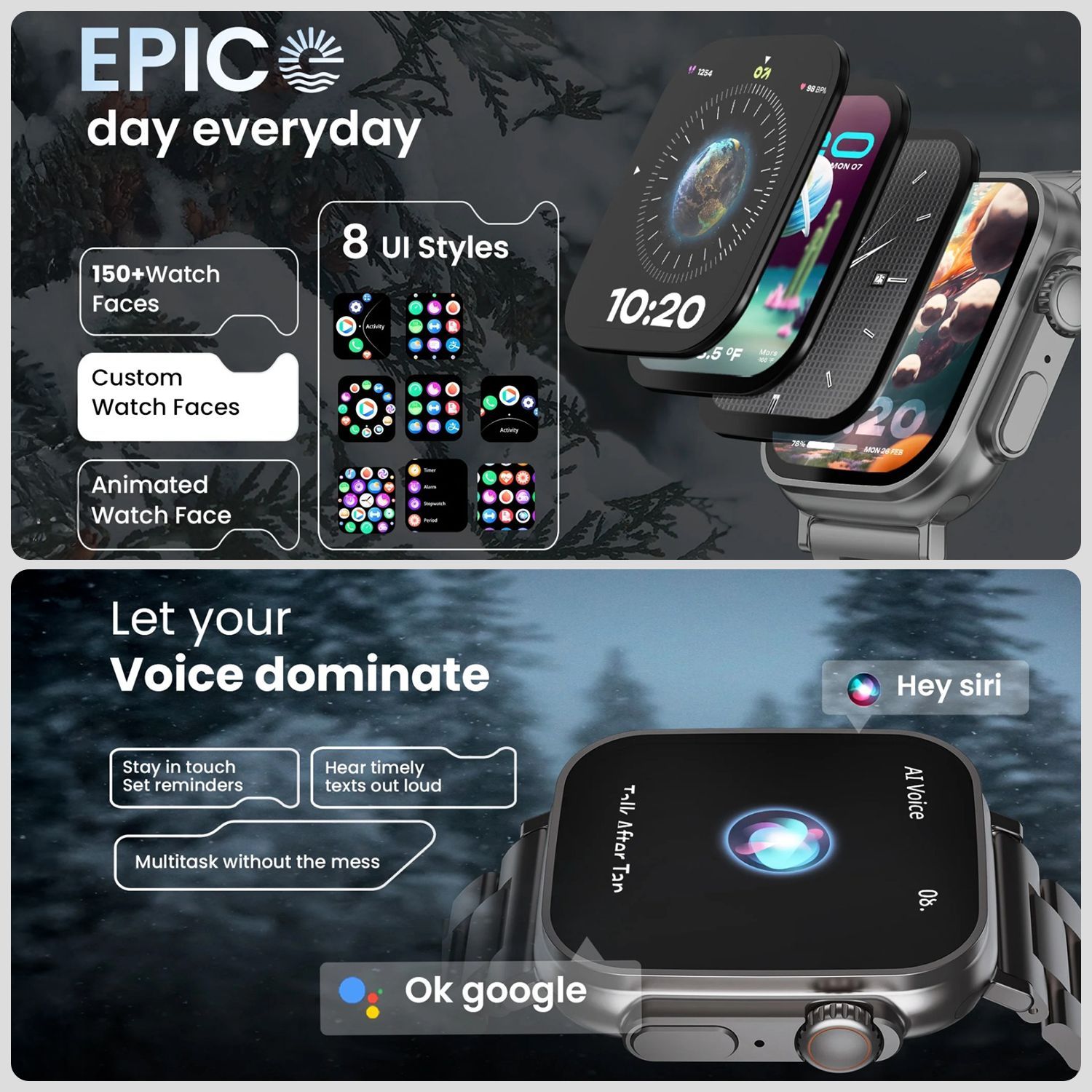 GOBOULT Crown Bluetooth Calling Android OS Smartwatch (49.5mm HD Display, Working Crown, Black Strap)_7