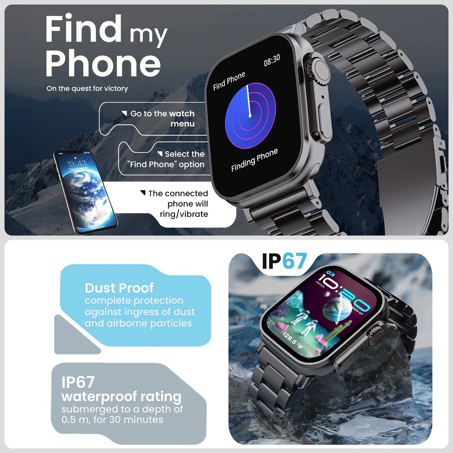 GOBOULT Crown Bluetooth Calling Android OS Smartwatch (49.5mm HD Display, Working Crown, Black Strap)_9