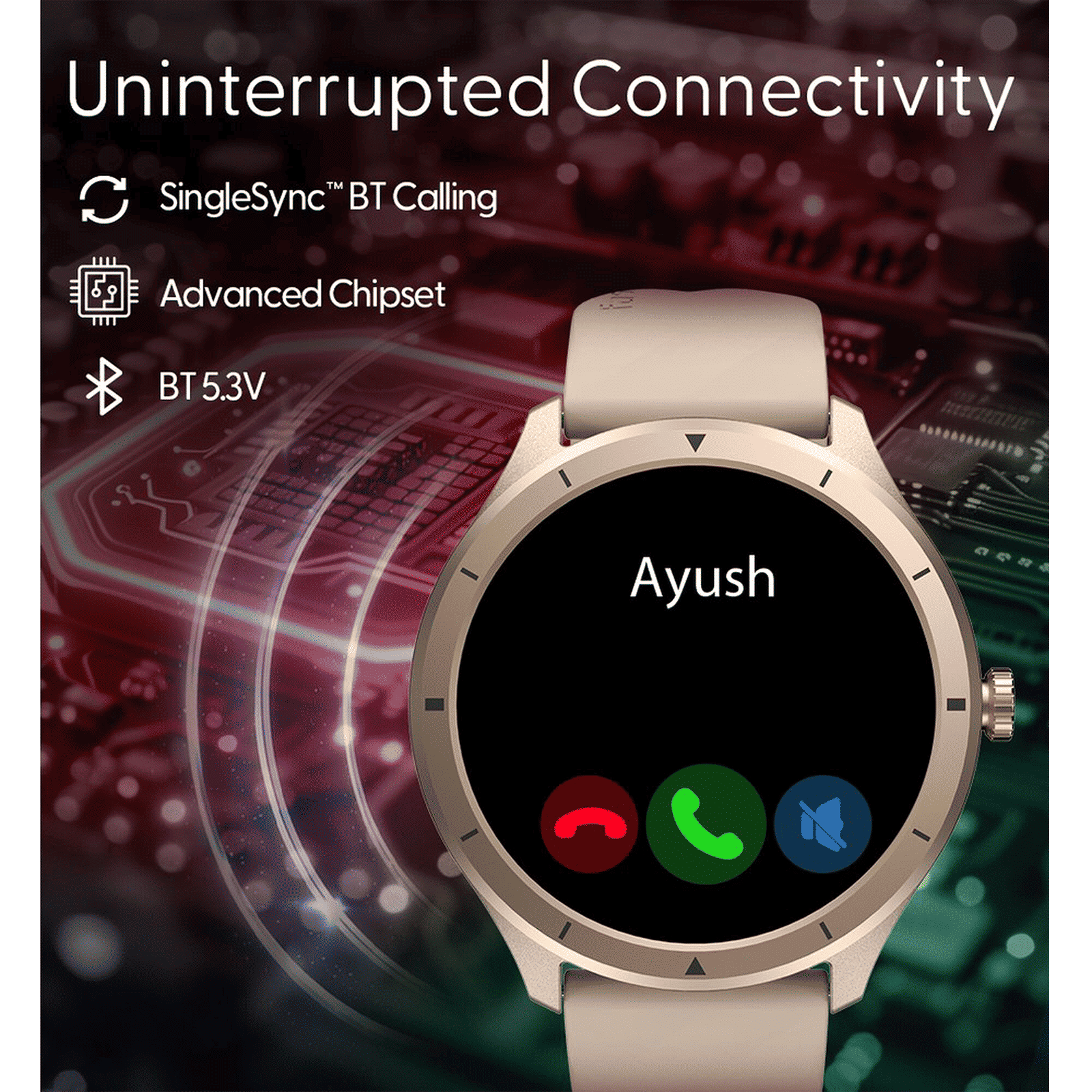 fastrack Revoltt FR2 Smartwatch with Bluetooth Calling (35mm UltraVU TFT Display, IP68 Water Resistant, Black Strap)_5