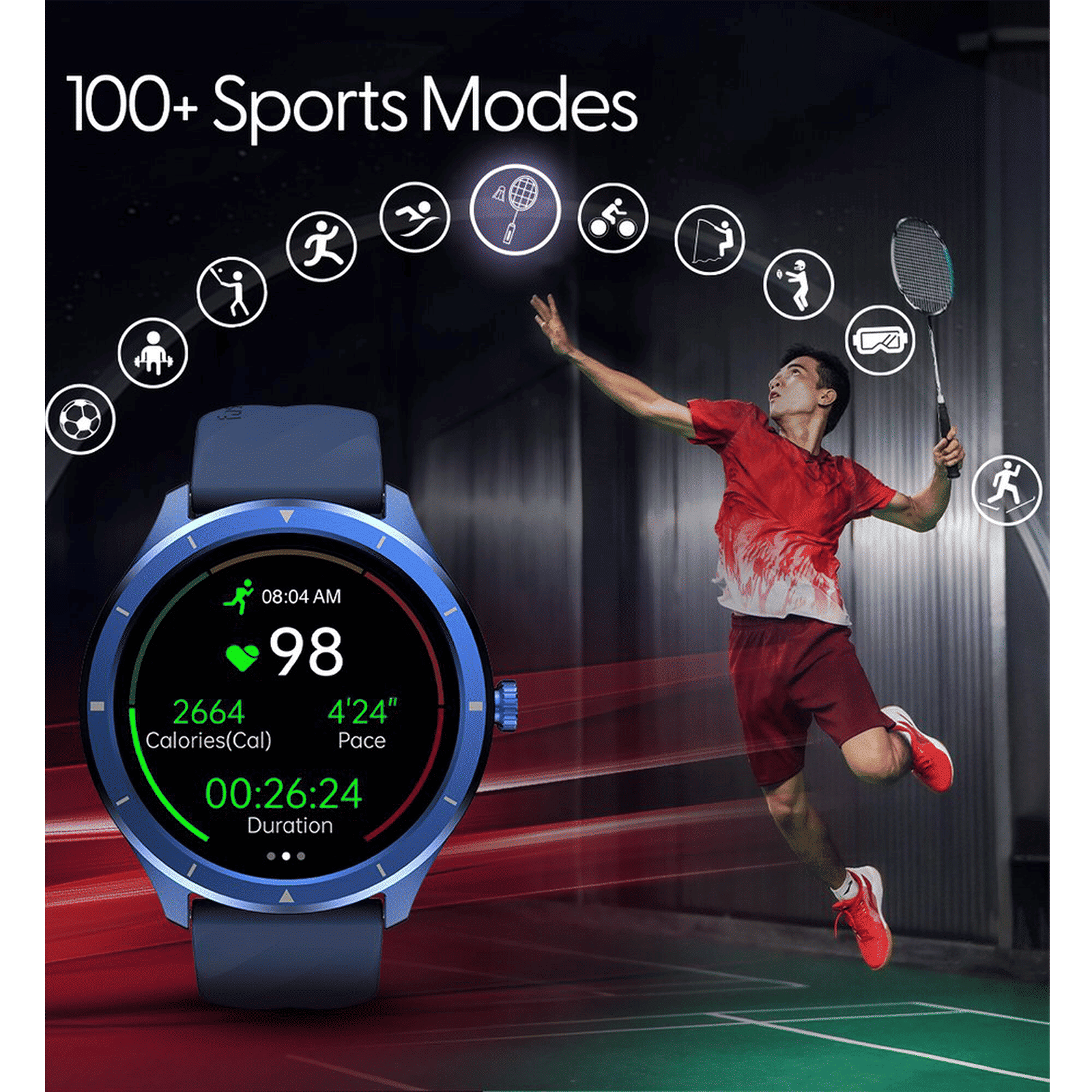 fastrack Revoltt FR2 Smartwatch with Bluetooth Calling (35mm UltraVU TFT Display, IP68 Water Resistant, Black Strap)_6