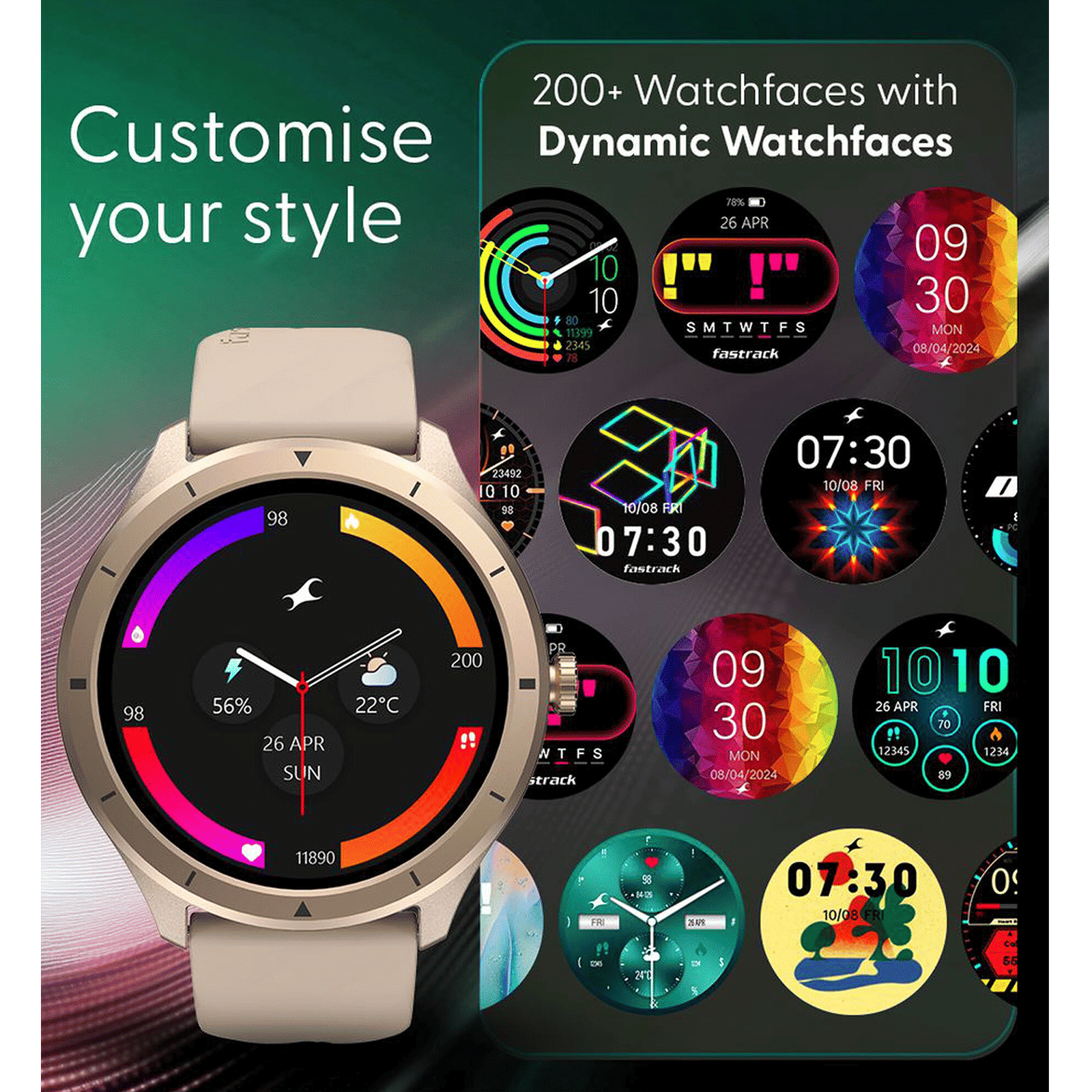 fastrack Revoltt FR2 Smartwatch with Bluetooth Calling (35mm UltraVU TFT Display, IP68 Water Resistant, Black Strap)_8