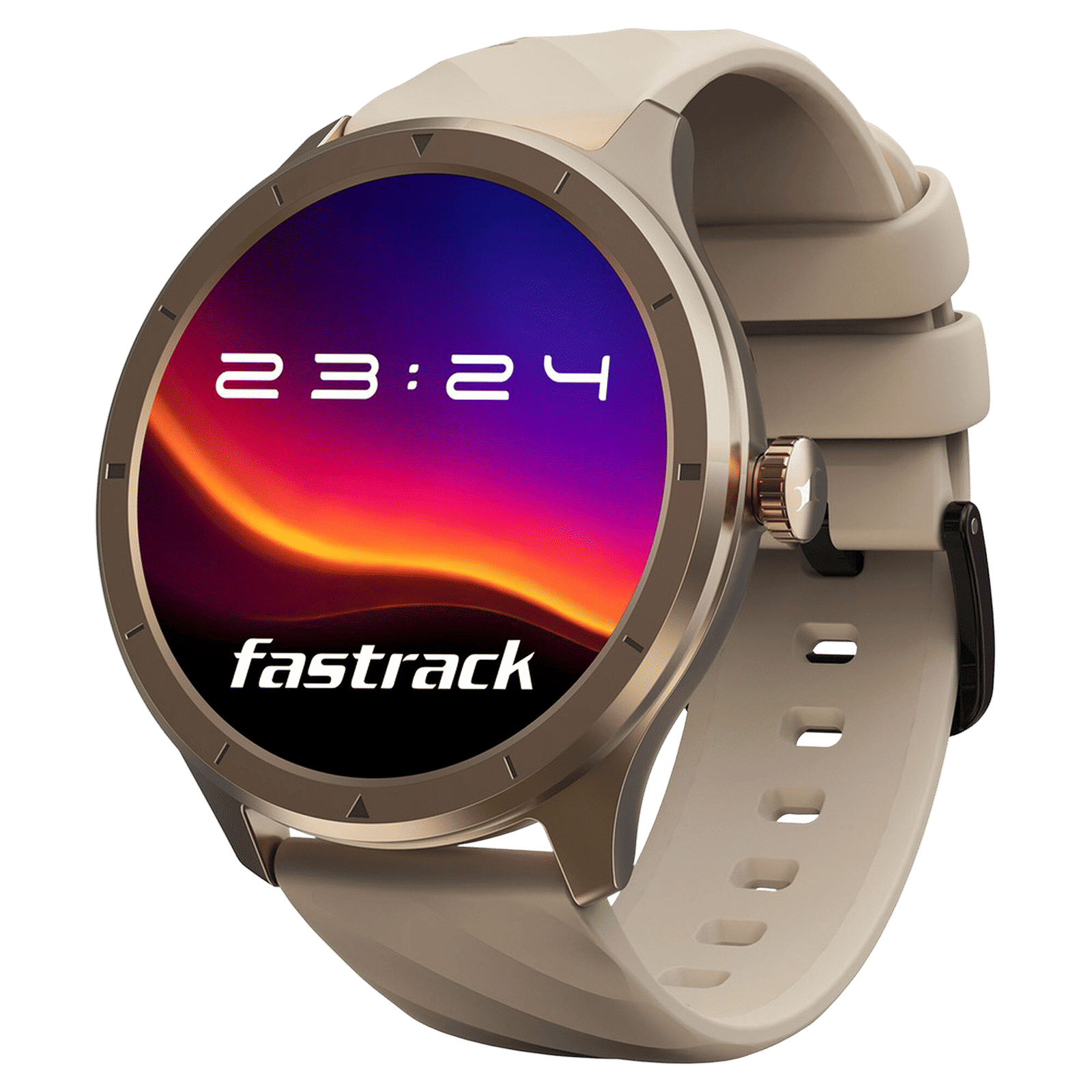 fastrack Revoltt FR2 Smartwatch with Bluetooth Calling (35mm UltraVU TFT Display, IP68 Water Resistant, Beige Strap)_1