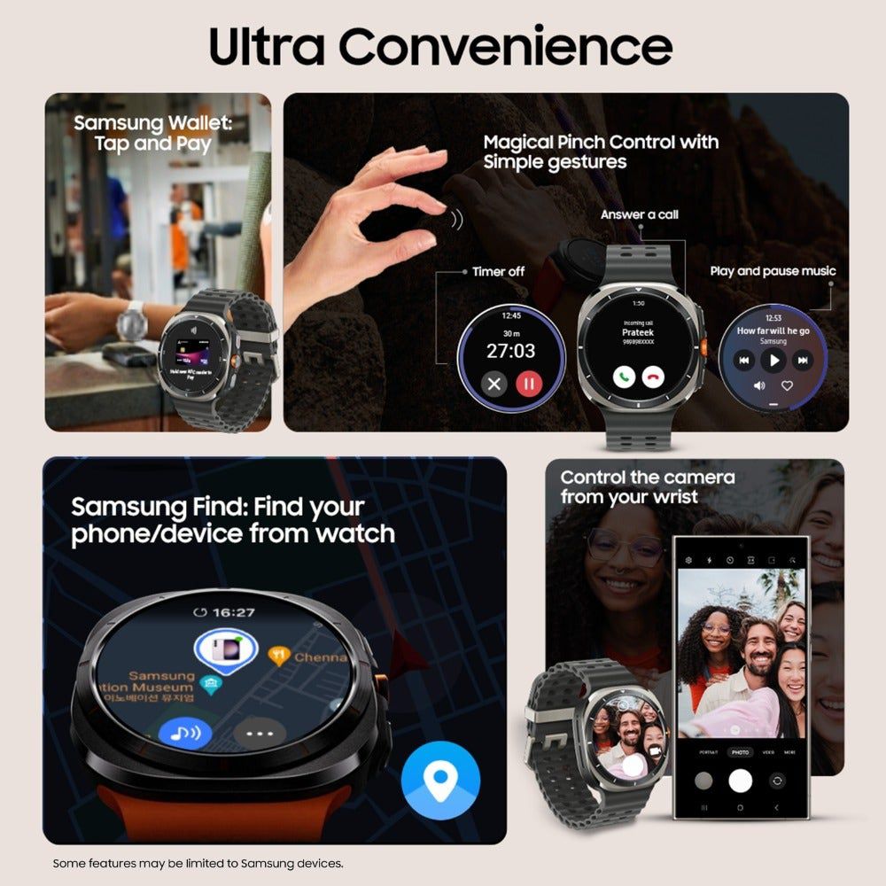 SAMSUNG Galaxy Watch Ultra 2025 GPS+BT+Wi-Fi+LTE Wear OS Smartwatch (47mm Super AMOLED Display, 3nm Processor, Fall Detection, Marine Strap)_8