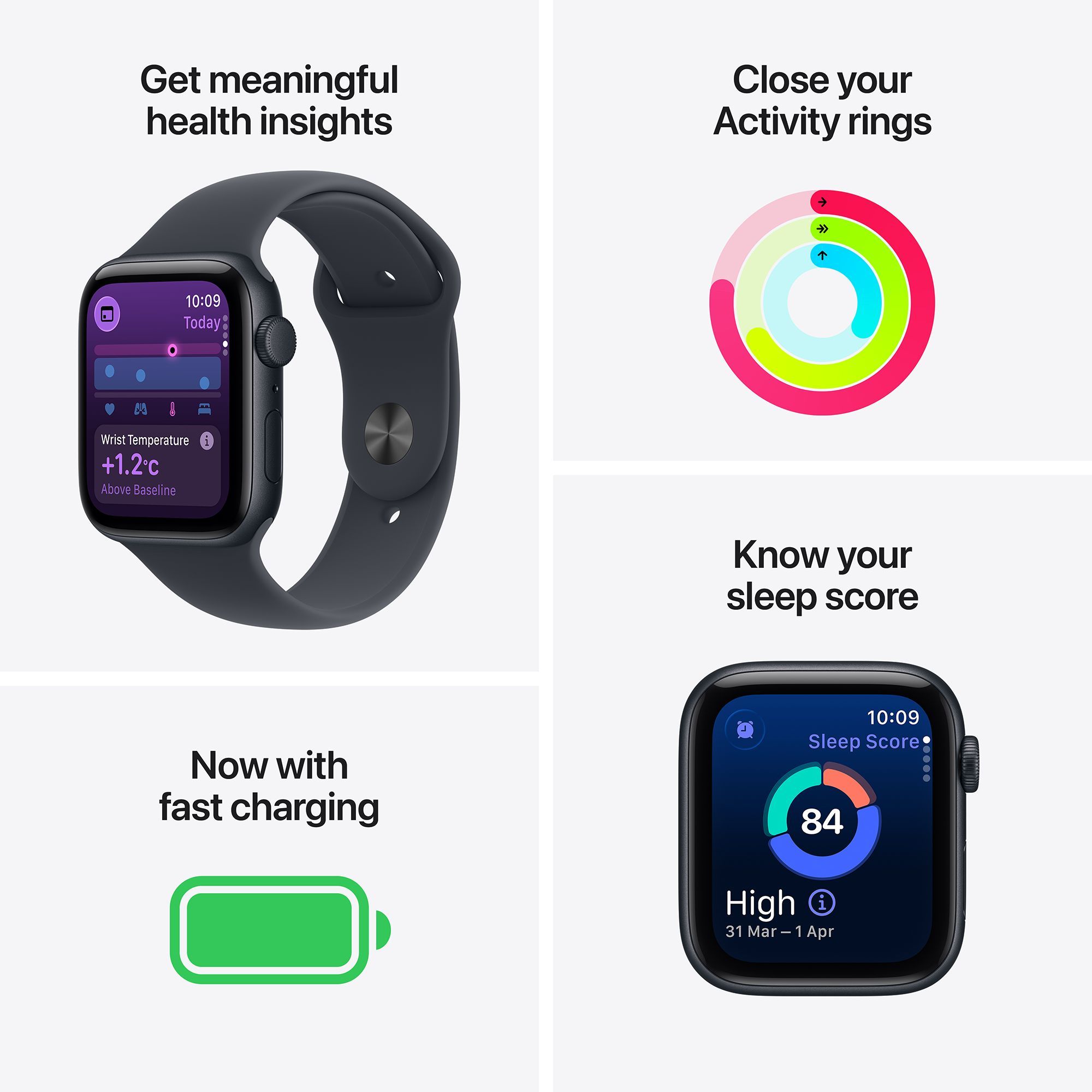 Apple Watch SE 3 GPS with Midnight Sport Band - S/M (44mm Retina LTPO OLED Display, Midnight Aluminium Case) Apple Watch SE 3 GPS with Midnight Sport Band - S/M (44mm Retina LTPO OLED Display, Midnight Aluminium Case)_3