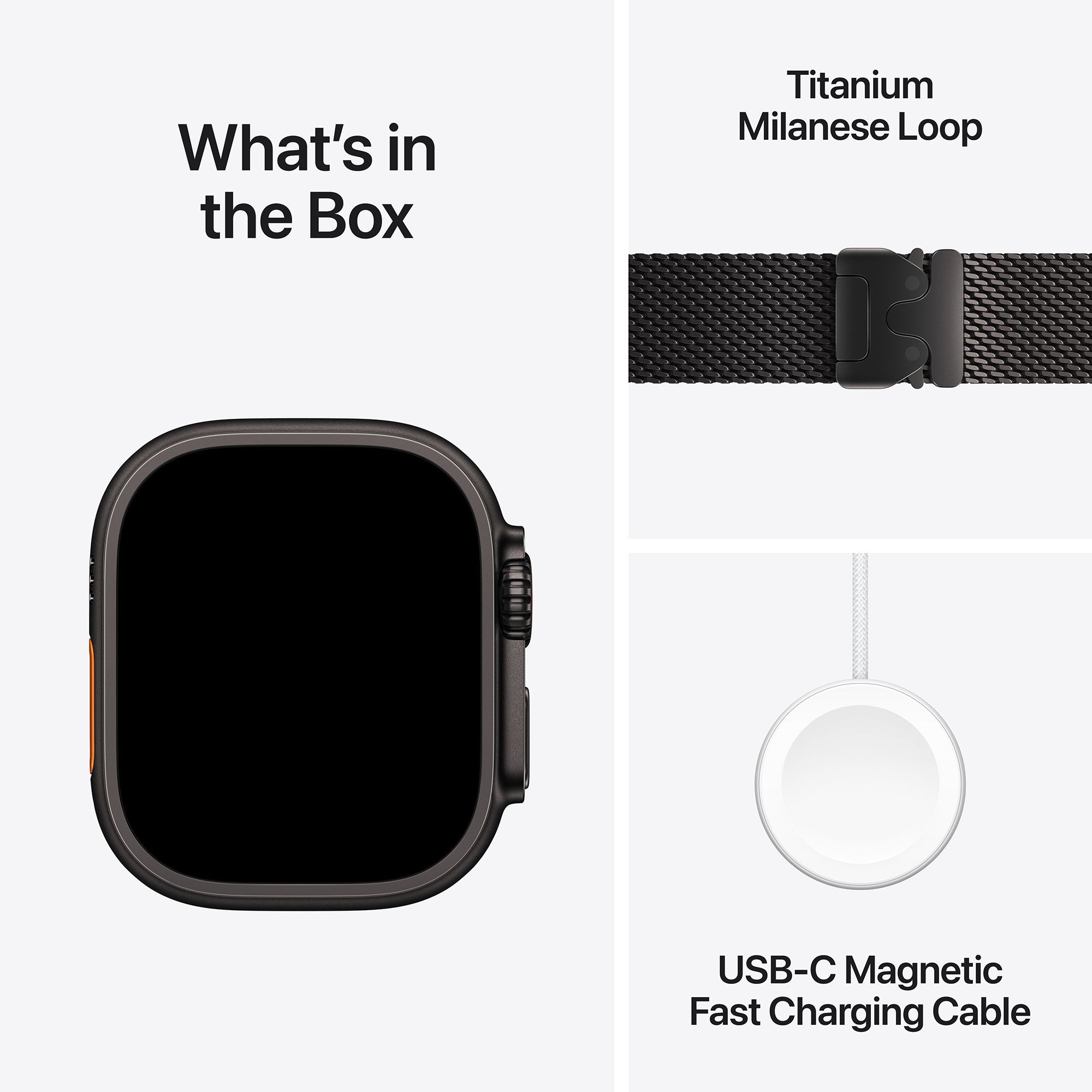 Apple Watch Ultra 3 GPS+Cellular with Black Titanium Milanese Loop - M (49mm Retina LTPO3 OLED Display, Black Titanium Case) _8