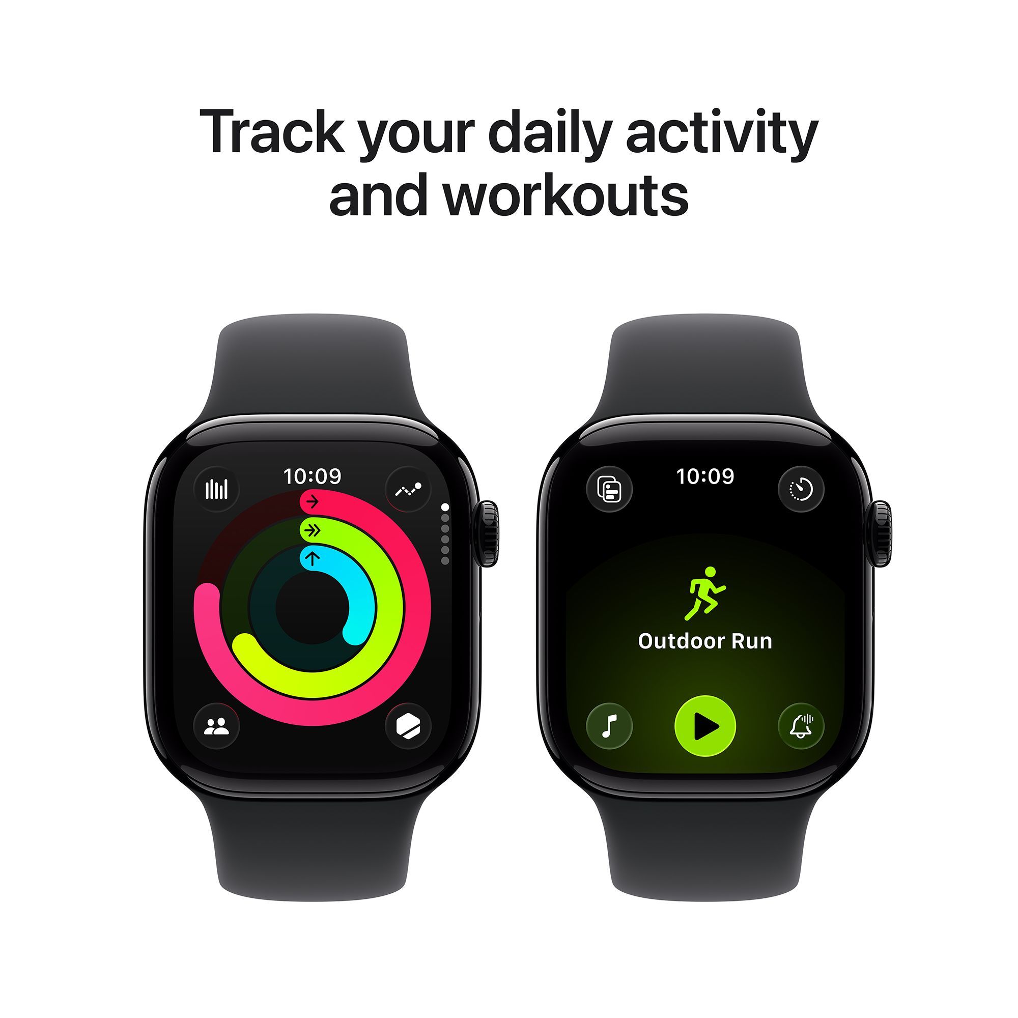 Apple Watch Series 11 GPS with Black Sport Band - S/M (46mm Retina LTPO3 OLED Display, Jet Black Aluminium Case)_4