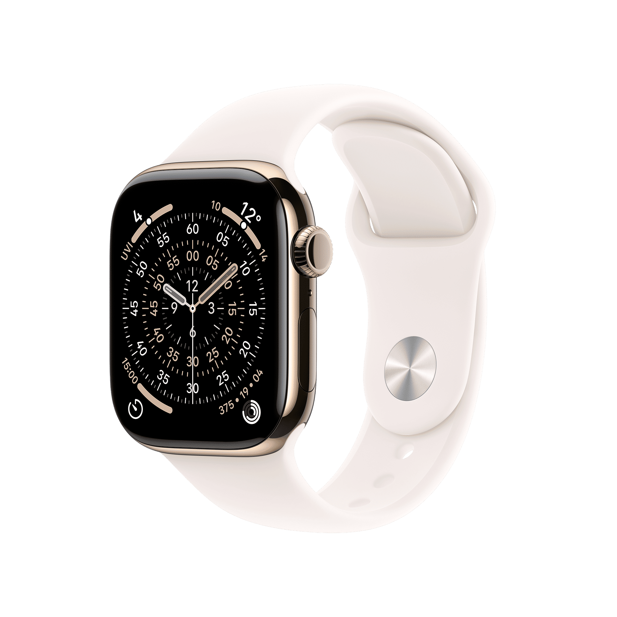 Apple Watch Series 11 GPS+Cellular with Light Blush Sport Band - S/M (42mm Retina LTPO3 OLED Display, Gold Titanium Case)_1