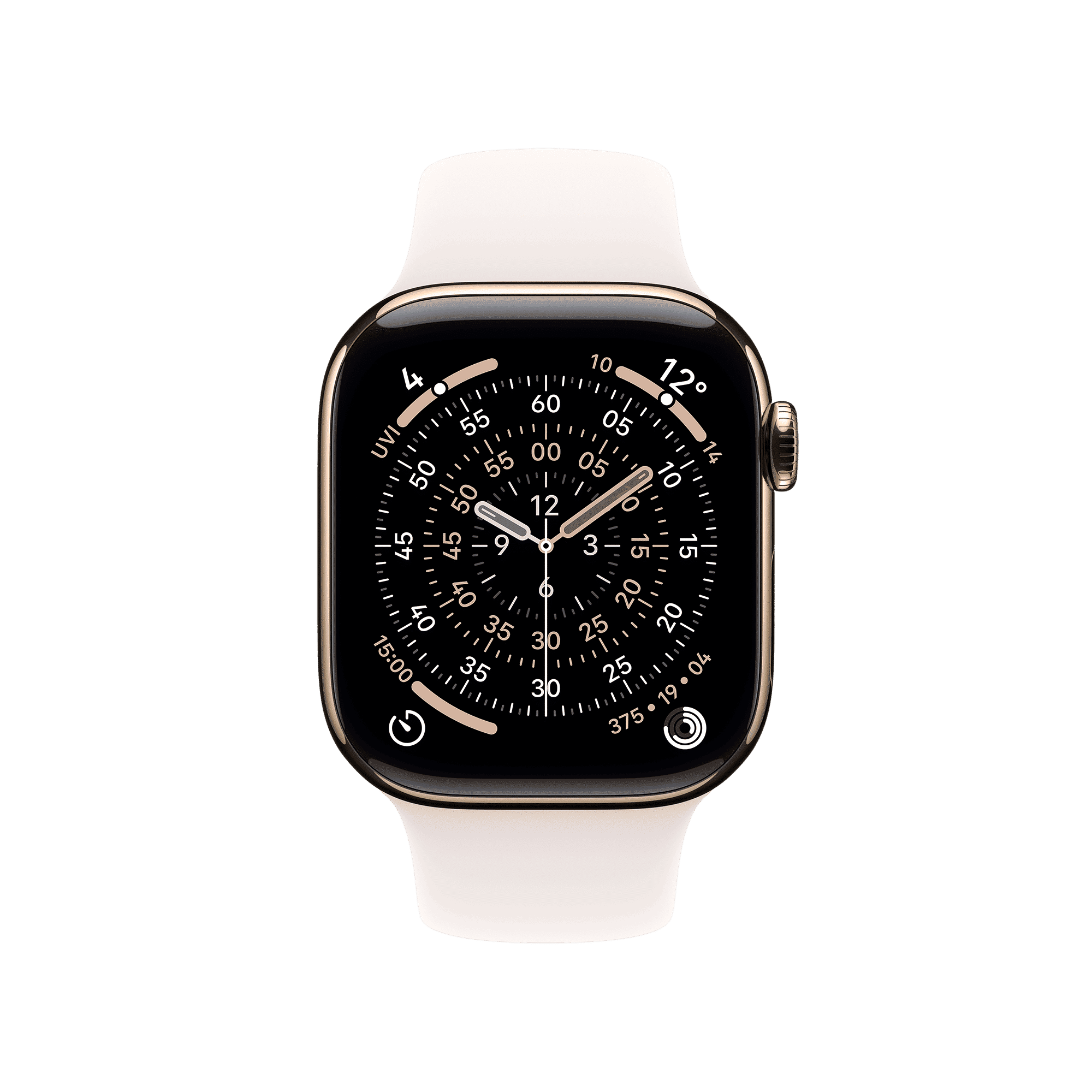 Apple Watch Series 11 GPS+Cellular with Light Blush Sport Band - M/L (42mm Retina LTPO3 OLED Display, Gold Titanium Case)_2