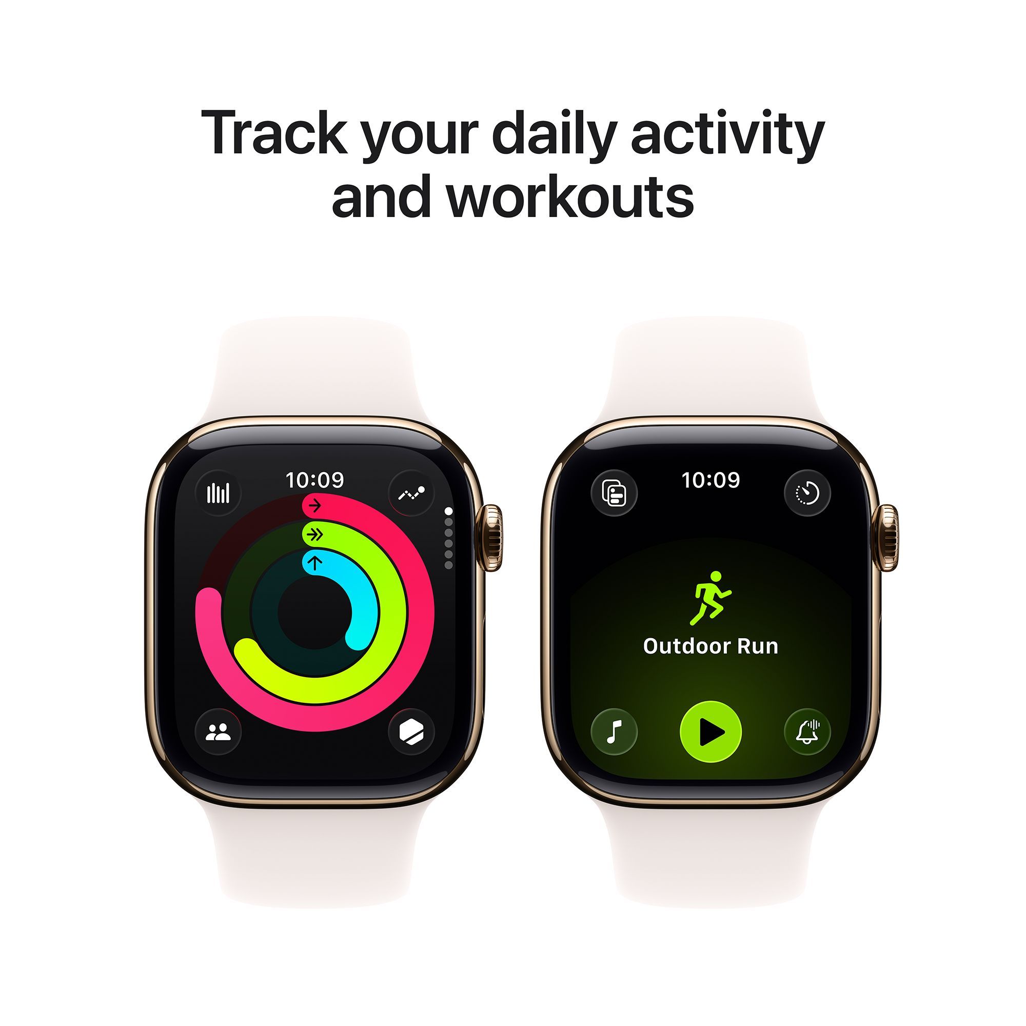 Apple Watch Series 11 GPS+Cellular with Light Blush Sport Band - M/L (42mm Retina LTPO3 OLED Display, Gold Titanium Case)_4