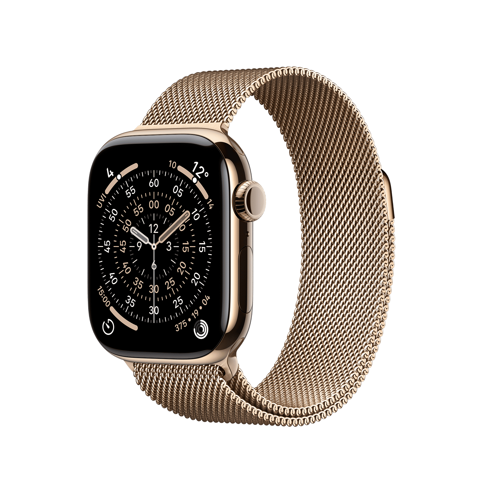 Apple Watch Series 11 GPS+Cellular with Gold Milanese Loop (42mm Retina LTPO3 OLED Display, Gold Titanium Case)_1