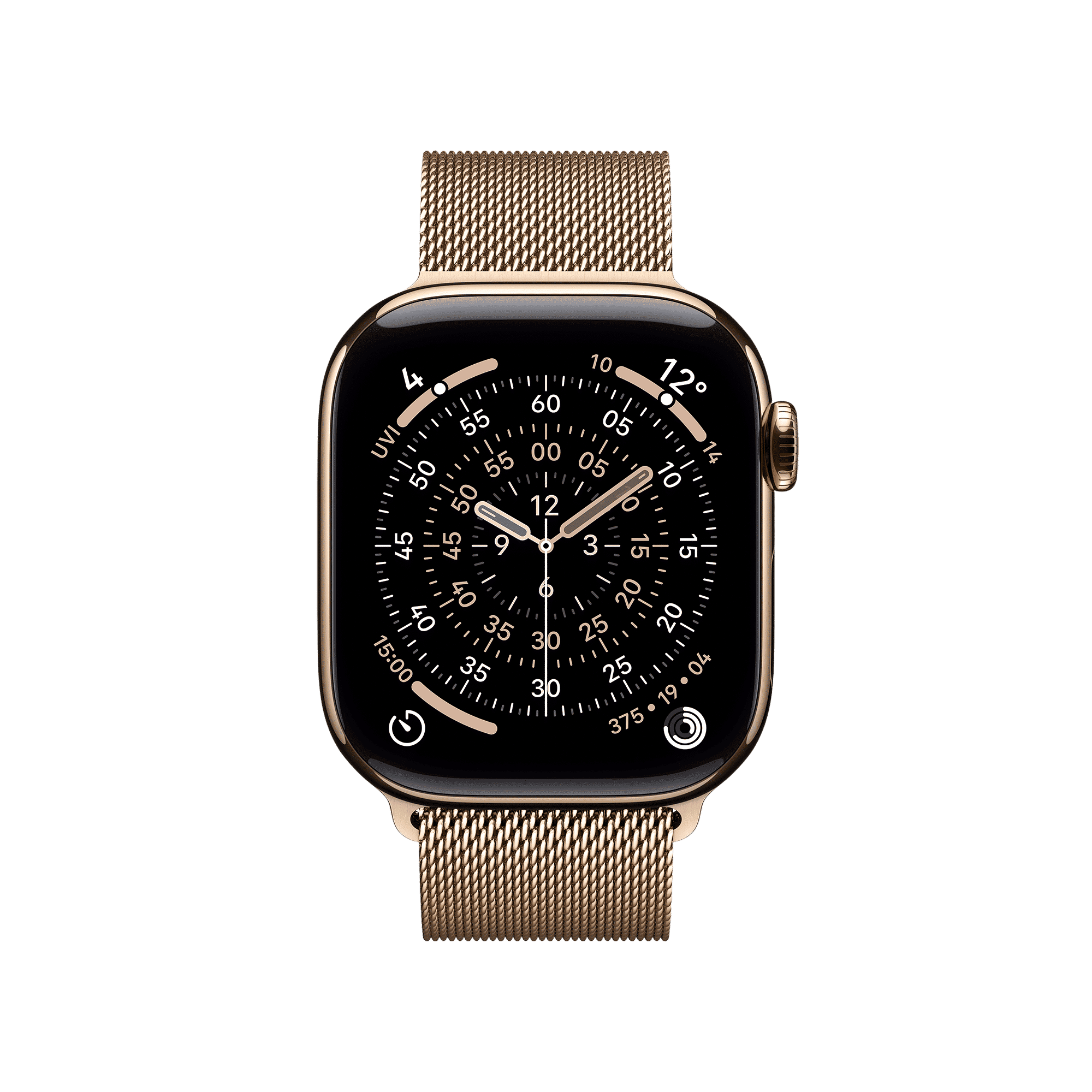 Apple Watch Series 11 GPS+Cellular with Gold Milanese Loop (42mm Retina LTPO3 OLED Display, Gold Titanium Case)_2