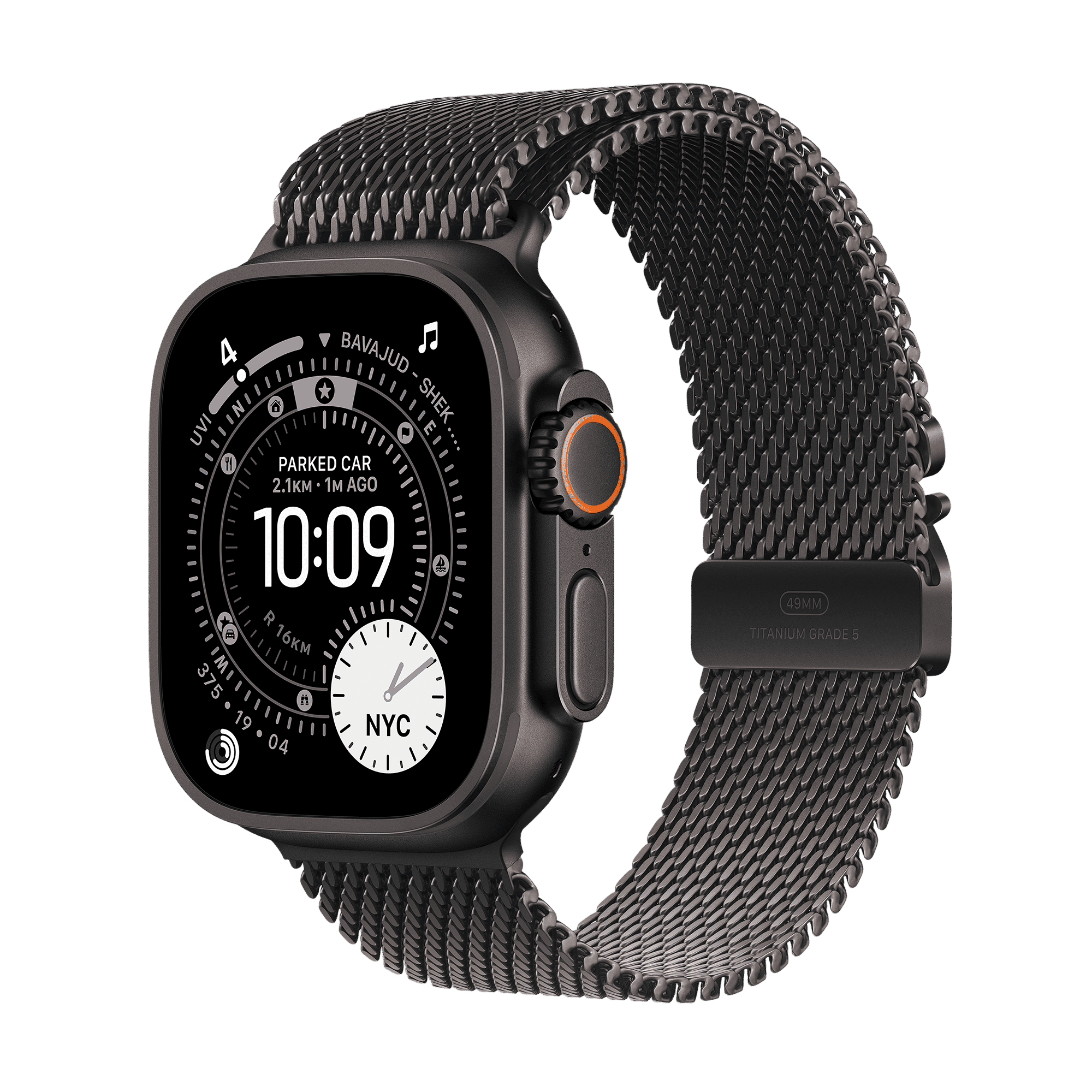Apple Watch Ultra 3 GPS+Cellular with Black Titanium Milanese Loop - L (49mm Retina LTPO3 OLED Display, Black Titanium Case) _1