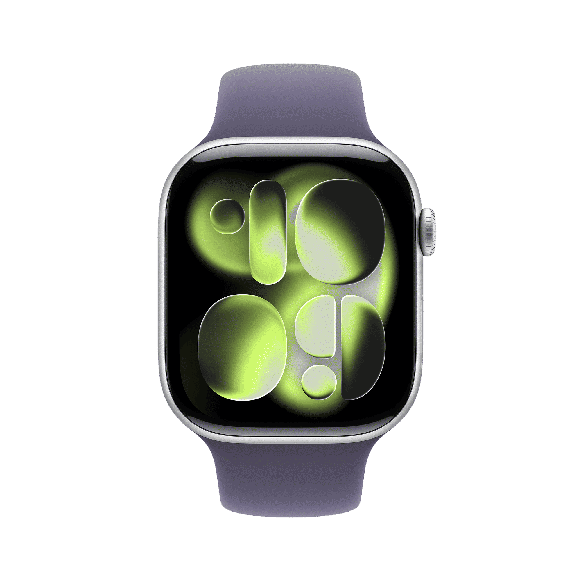 Apple Watch Series 11 GPS+Cellular with Purple Fog Sport Band - M/L (46mm Retina LTPO3 OLED Display, Silver Aluminium Case)_2