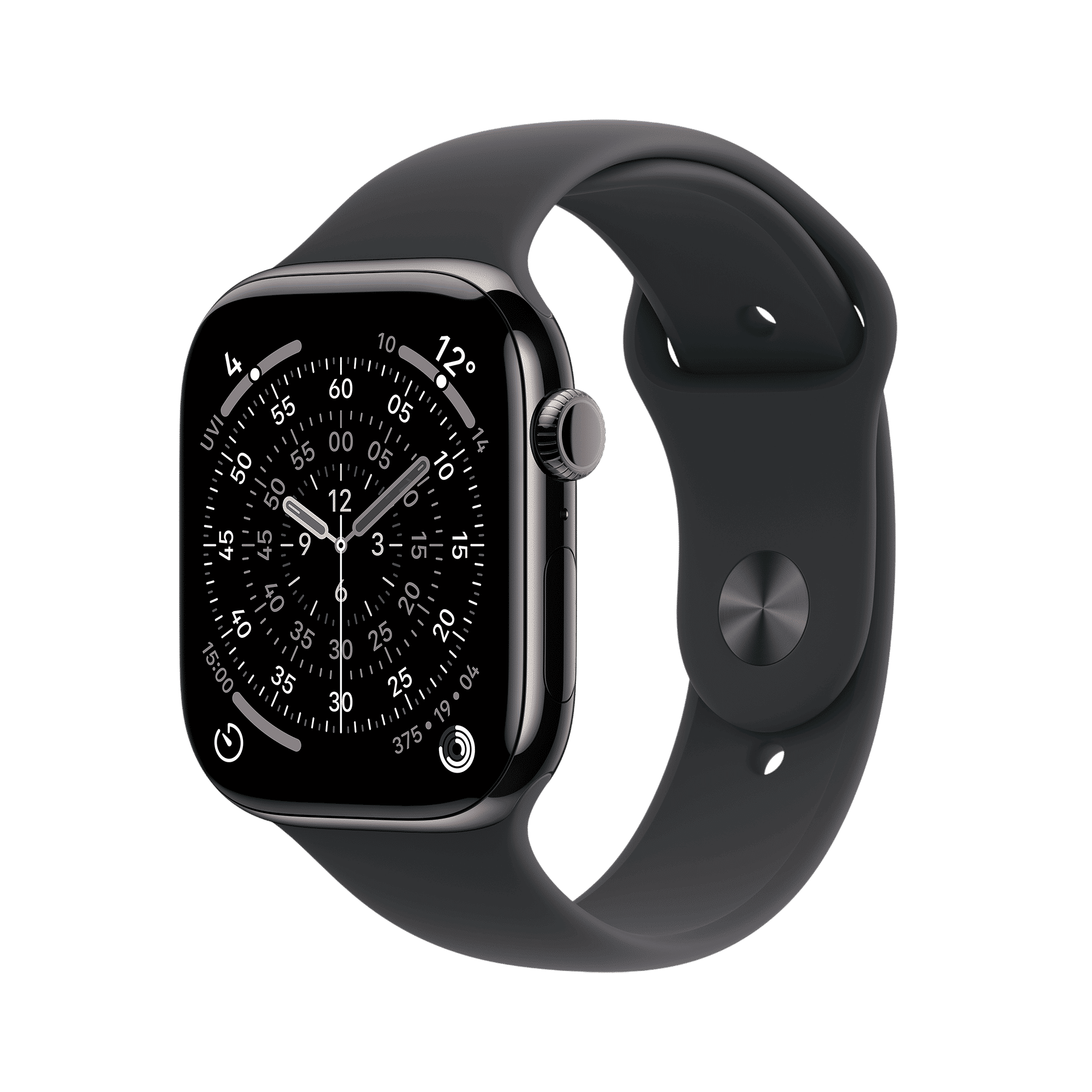 Apple Watch Series 11 GPS+Cellular with Black Sport Band - S/M (46mm Retina LTPO3 OLED Display, Slate Titanium Case)_1