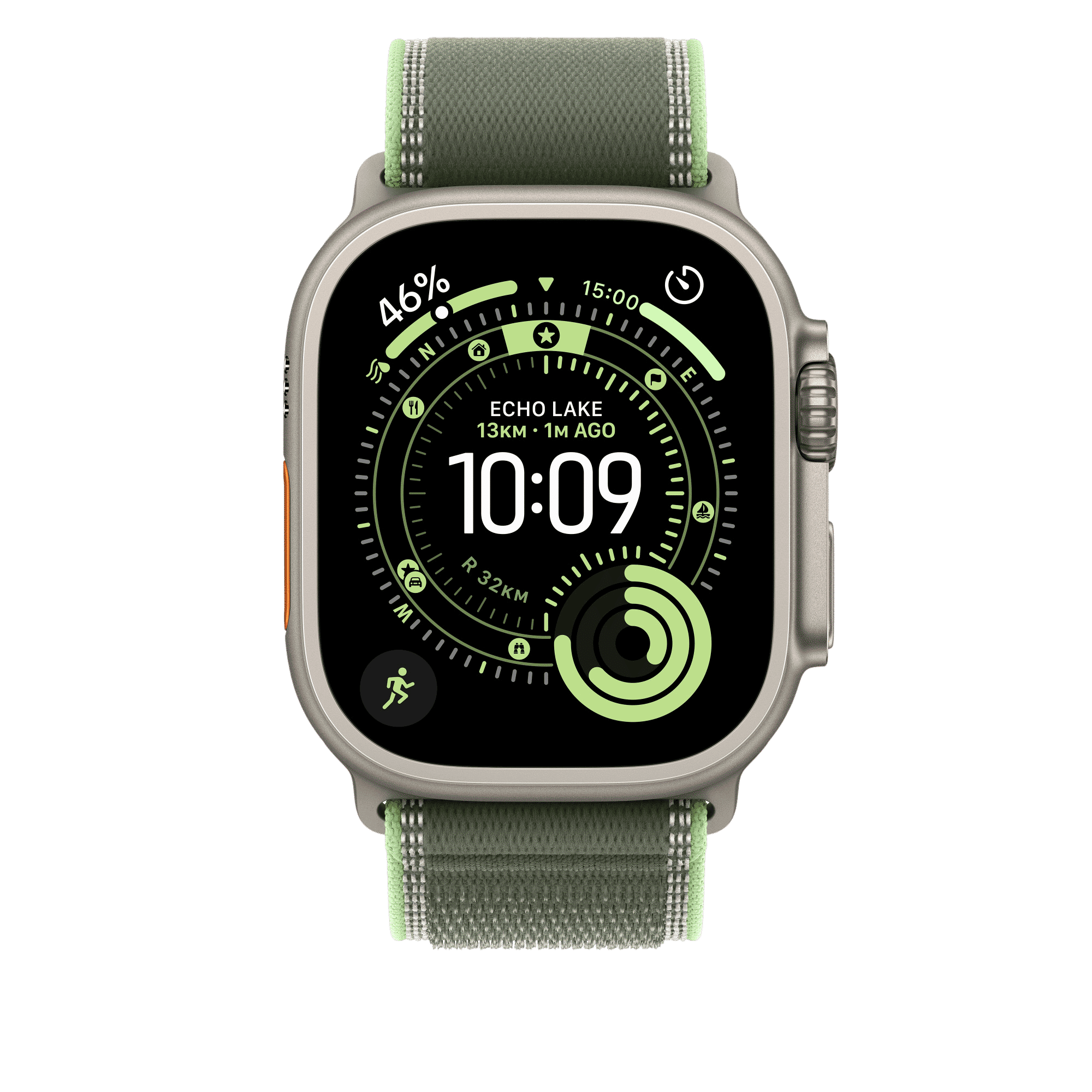 Apple Polyester, Spandex, Nylon & Natural Titanium Trail Loop for Apple Watch (44mm / 45mm / 46mm / 49mm, S/M) (Ultra‑thin, Green & Neon) Apple Polyester, Spandex, Nylon & Natural Titanium Trail Loop for Apple Watch (44mm / 45mm / 46mm / 49mm, S/M) (Ultra‑thin, Green & Neon)_4
