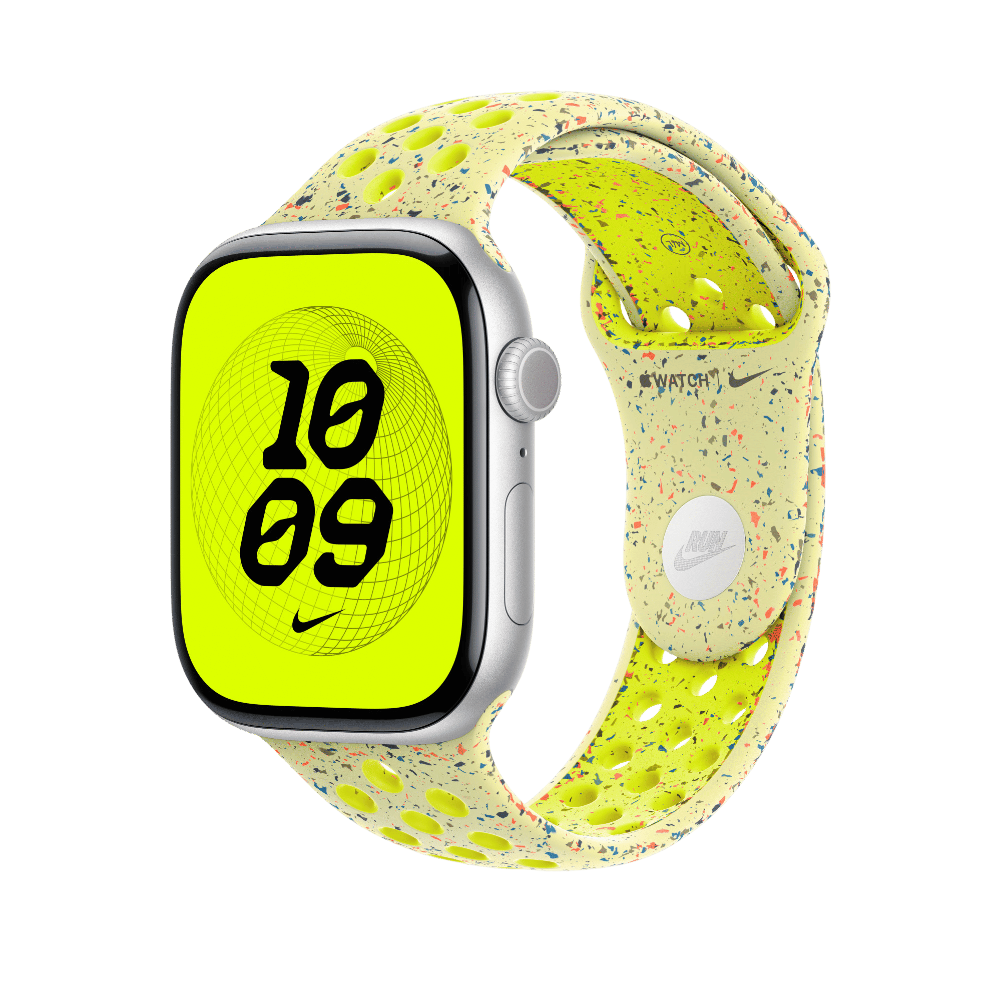 Apple Aluminium & Fluoroelastomer Nike Sport Band for Apple (44mm / 45mm / 46mm / 49mm, M/L) (Strong & Durable, Volt Splash)_3