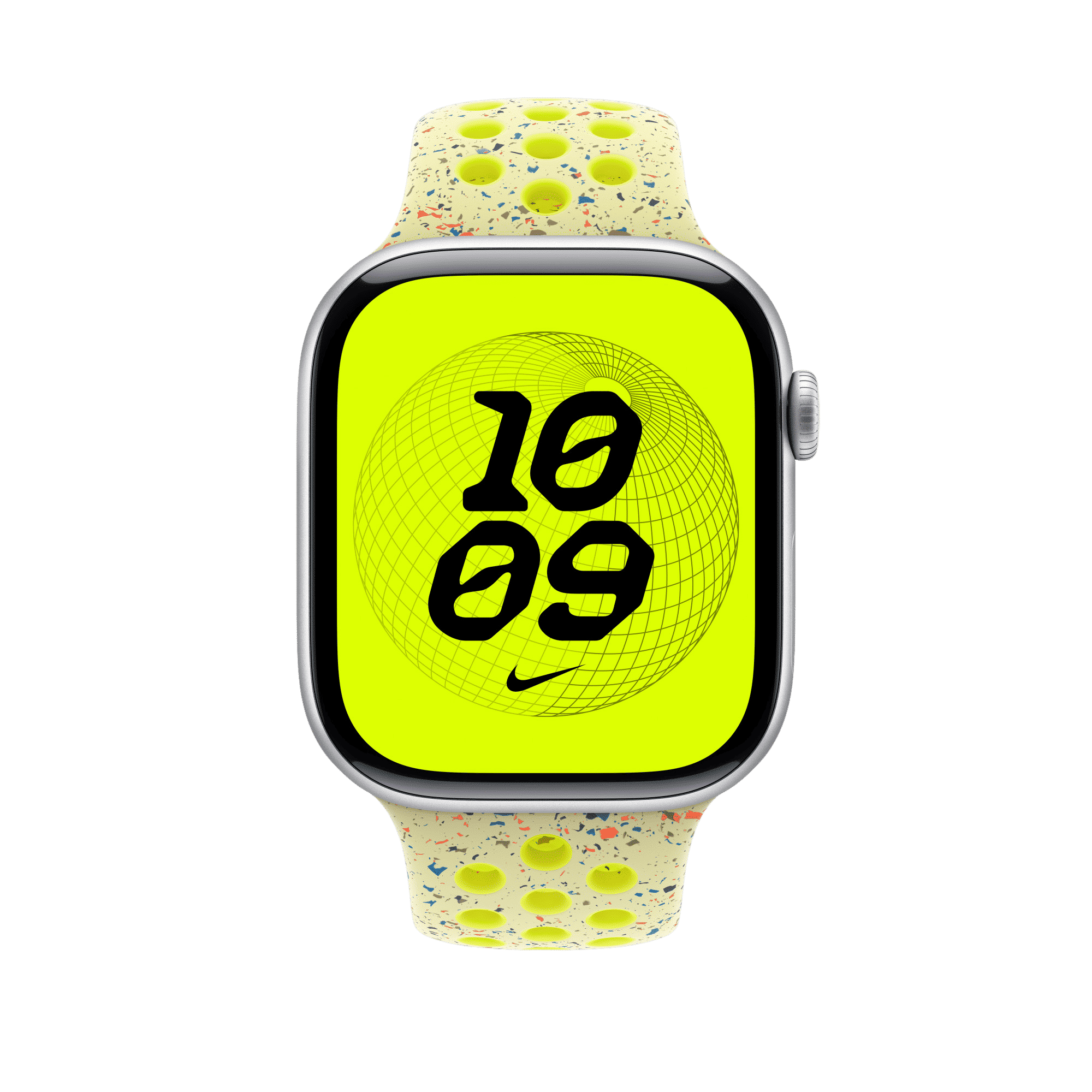 Apple Aluminium & Fluoroelastomer Nike Sport Band for Apple (44mm / 45mm / 46mm / 49mm, M/L) (Strong & Durable, Volt Splash)_4