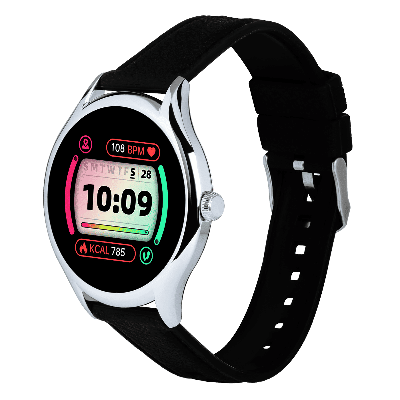 Croma Stride M1 Smartwatch with Bluetooth Calling (36.32mm AMOLED Display, IP67 Water Resistant, Black & Silver Strap)_7