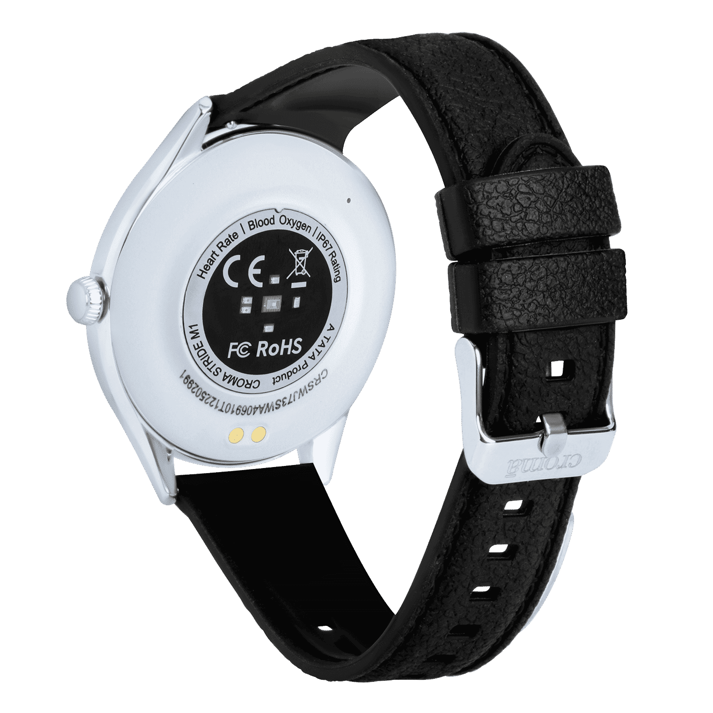 Croma Stride M1 Smartwatch with Bluetooth Calling (36.32mm AMOLED Display, IP67 Water Resistant, Black & Silver Strap)_8