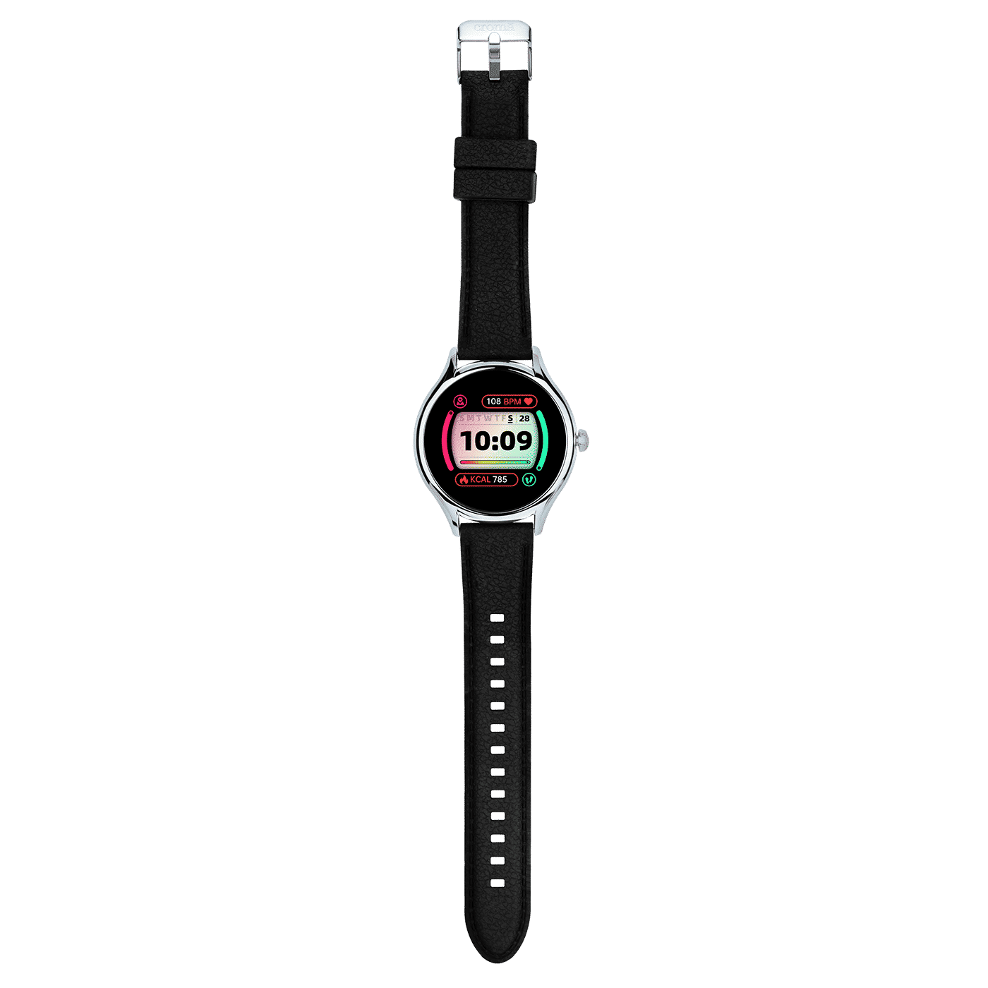 Croma Stride M1 Smartwatch with Bluetooth Calling (36.32mm AMOLED Display, IP67 Water Resistant, Black & Silver Strap)_9