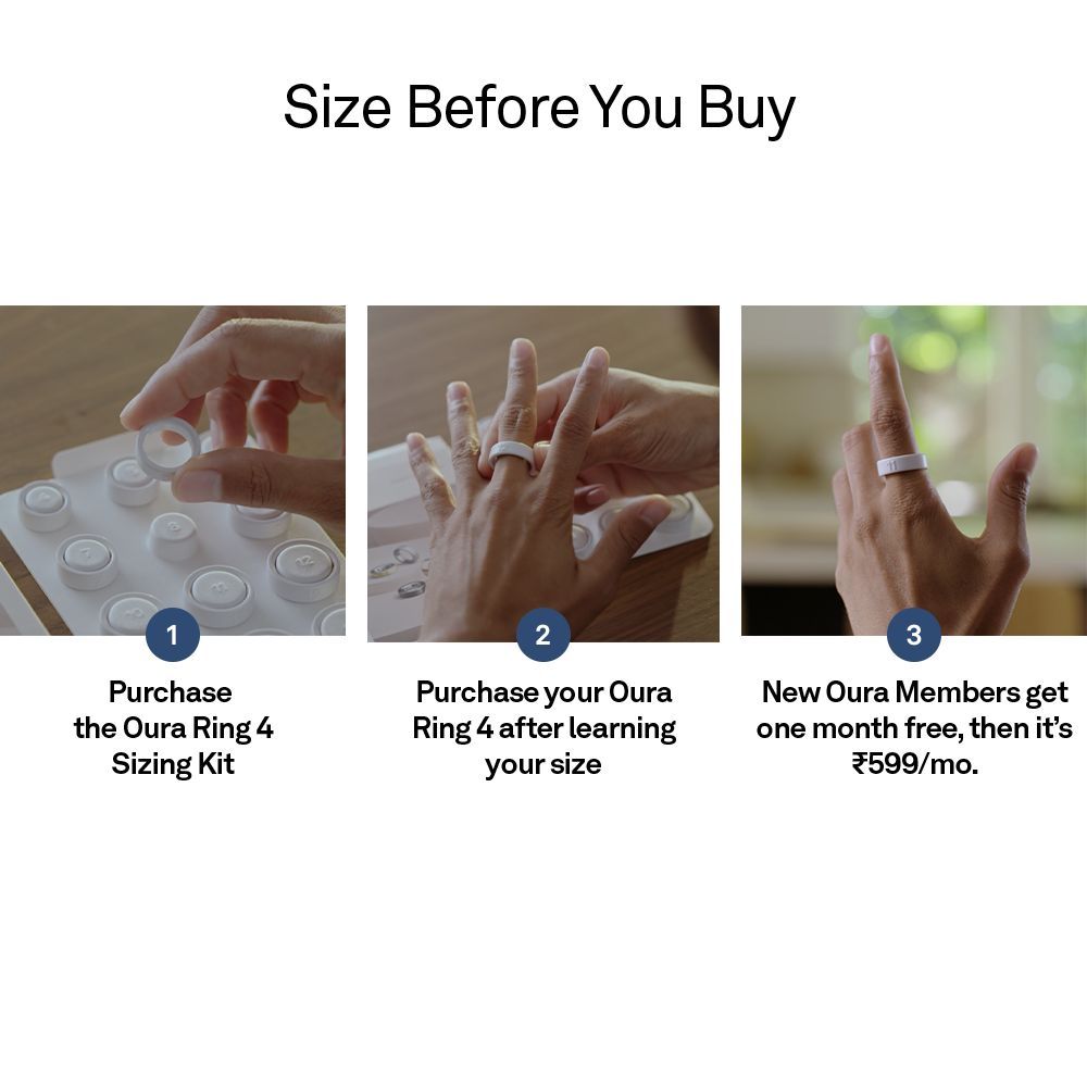 Oura Ring 4 Smart Ring Sizing Kit (Size 04 -15, White)_3