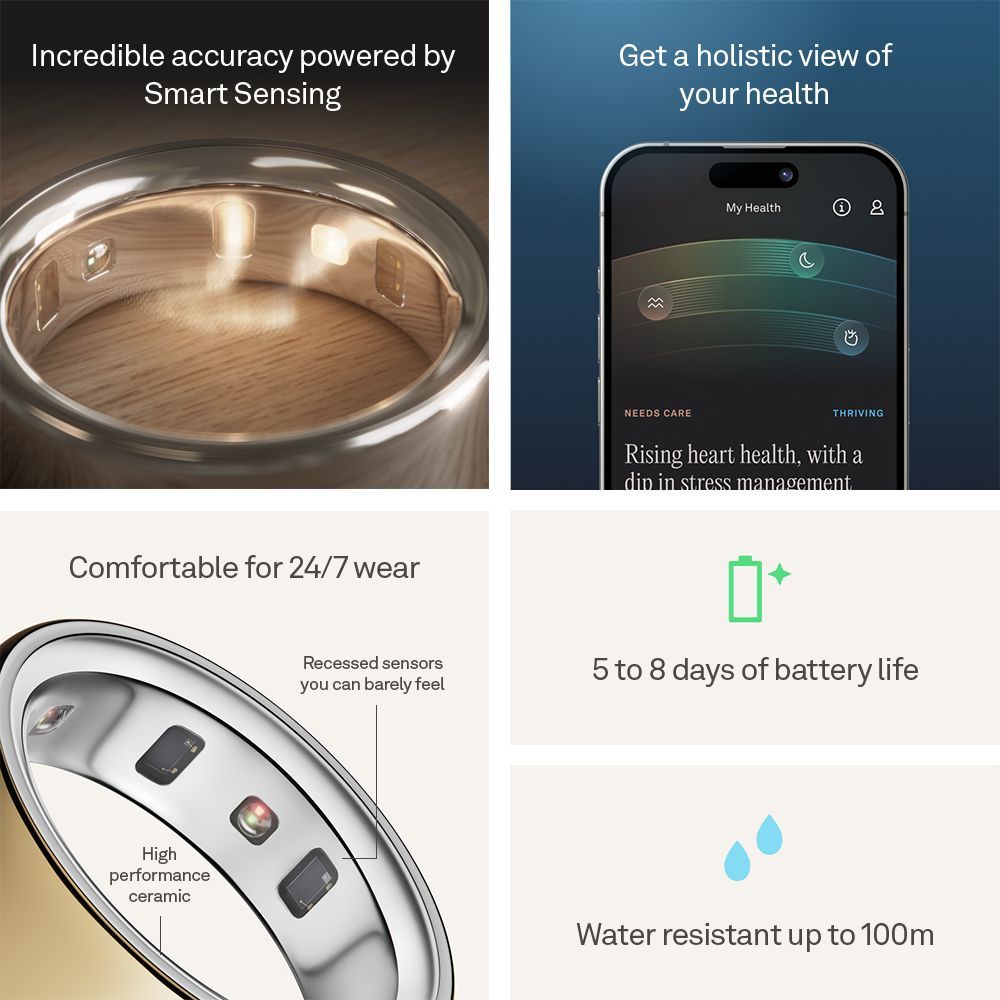 Oura Ring 4 Smart Ring with Activity Tracker (Buy Sizing Kit First, Size 9, Smart Sensing Technology, Gold)_6