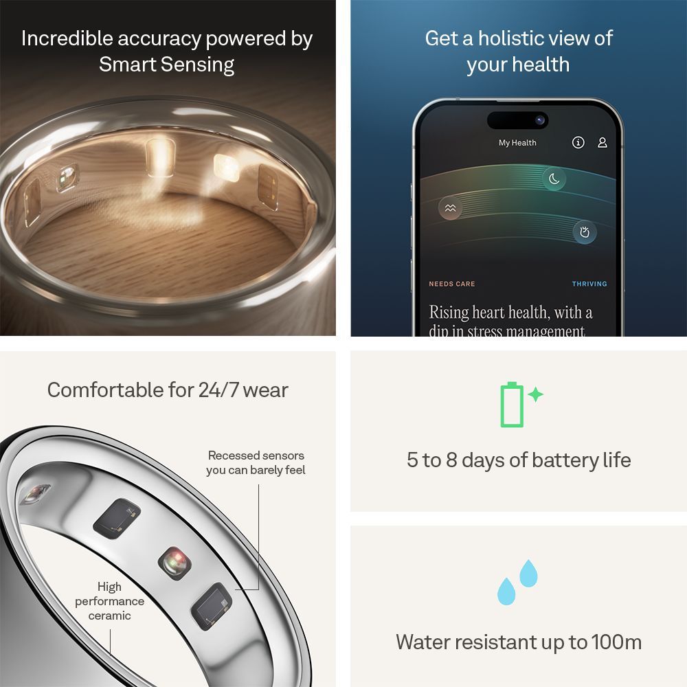 Oura Ring 4 Smart Ring with Activity Tracker (Buy Sizing Kit First, Size 5, Smart Sensing Technology, Silver) Oura Ring 4 Smart Ring with Activity Tracker (Buy Sizing Kit First, Size 5, Smart Sensing Technology, Silver)_6