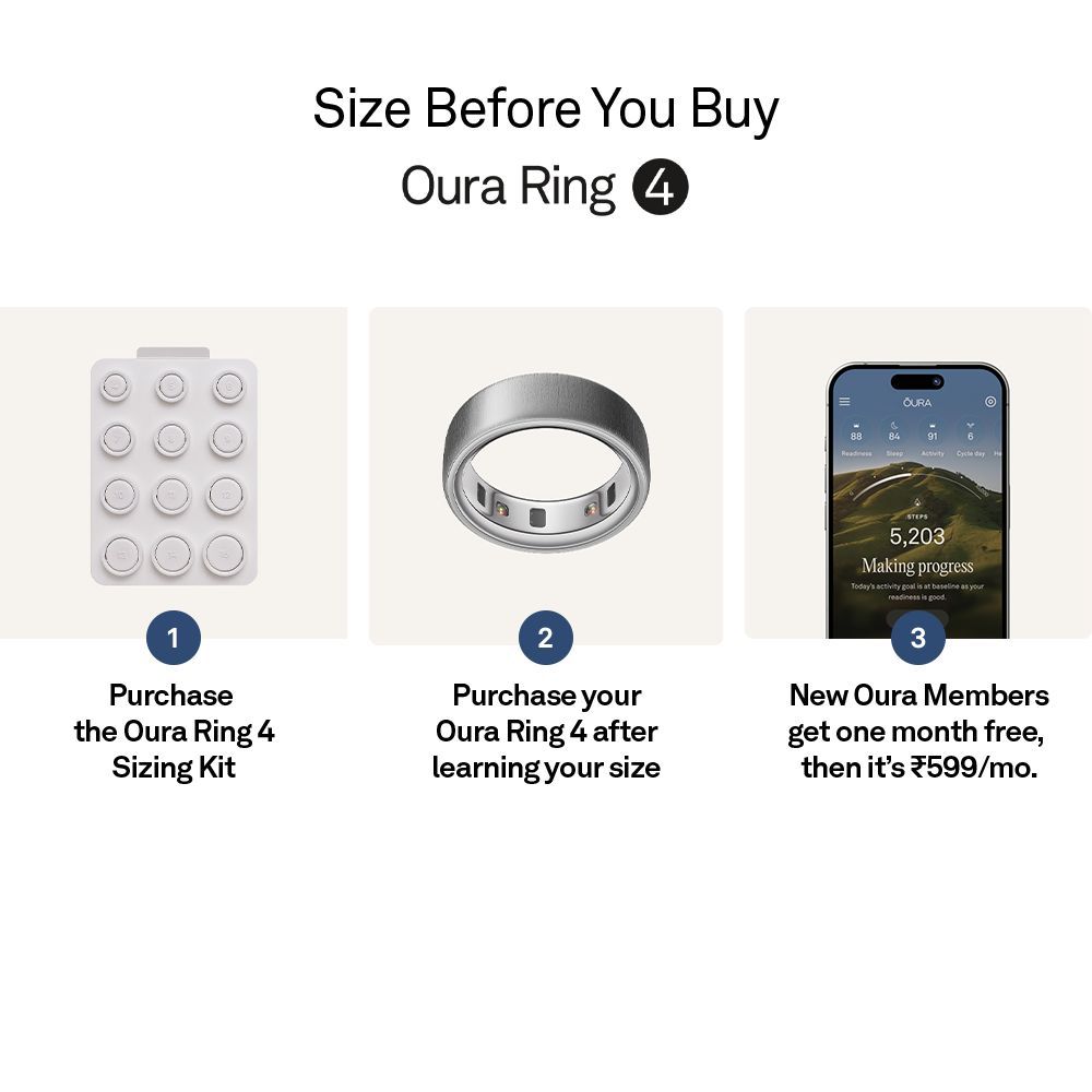 Oura Ring 4 Smart Ring with Activity Tracker (Buy Sizing Kit First, Size 11, Smart Sensing Technology, Brushed Silver)_4