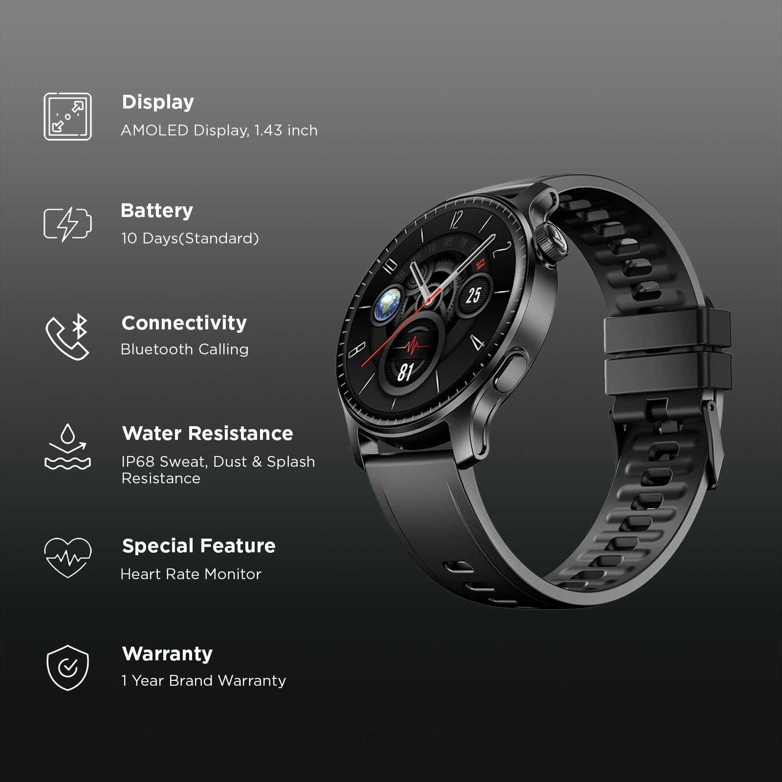 boAt Ultima Summit Smartwatch with Bluetooth Calling (36.32mm AMOLED Display, IP68 Water Resistant, Onyx Black Strap) boAt Ultima Summit Smartwatch with Bluetooth Calling (36.32mm AMOLED Display, IP68 Water Resistant, Onyx Black Strap)_2