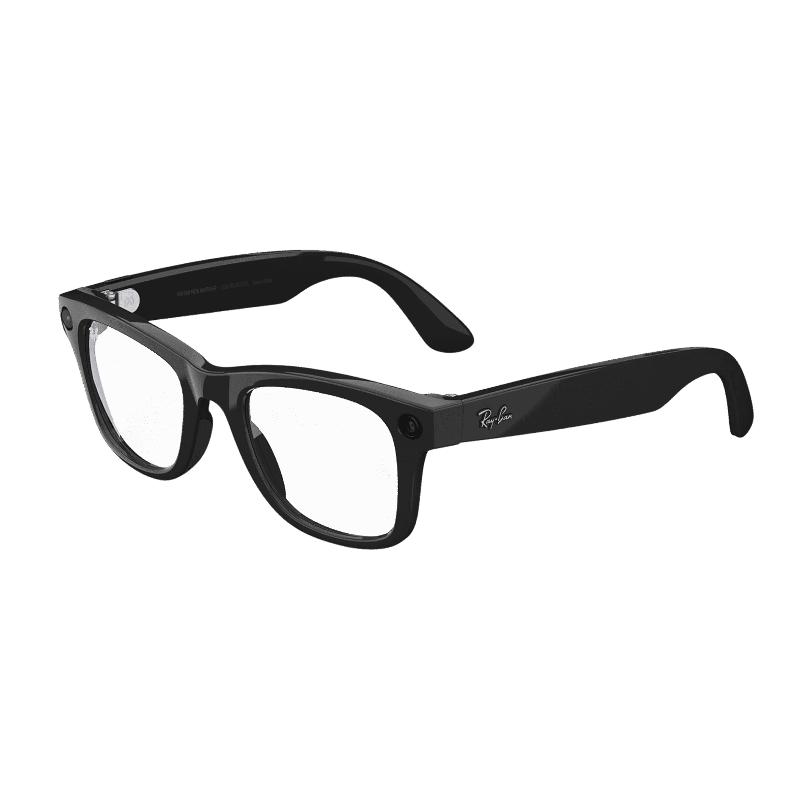 Ray-Ban Meta Wayfarer (Gen 1) Meta AI Glasses (12MP Ultra-Wide Camera, AI Voice Assistant, Open-ear Audio, Live Translation, Clear Polarised Lenses, Standard, Shiny Black)_1