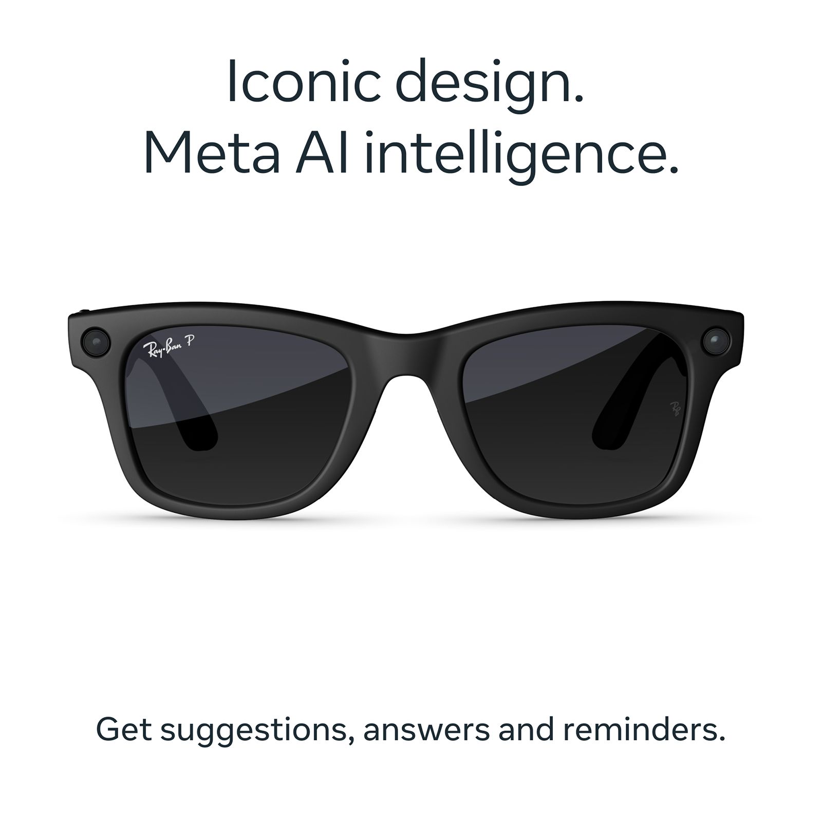 Ray-Ban Meta Wayfarer (Gen 2) Meta AI Glasses (12MP Ultra-Wide Camera, AI Voice Assistant, Open-ear Audio, Live Translation, Gradient Graphite Polarised Lenses, Large, Matte Black)_3
