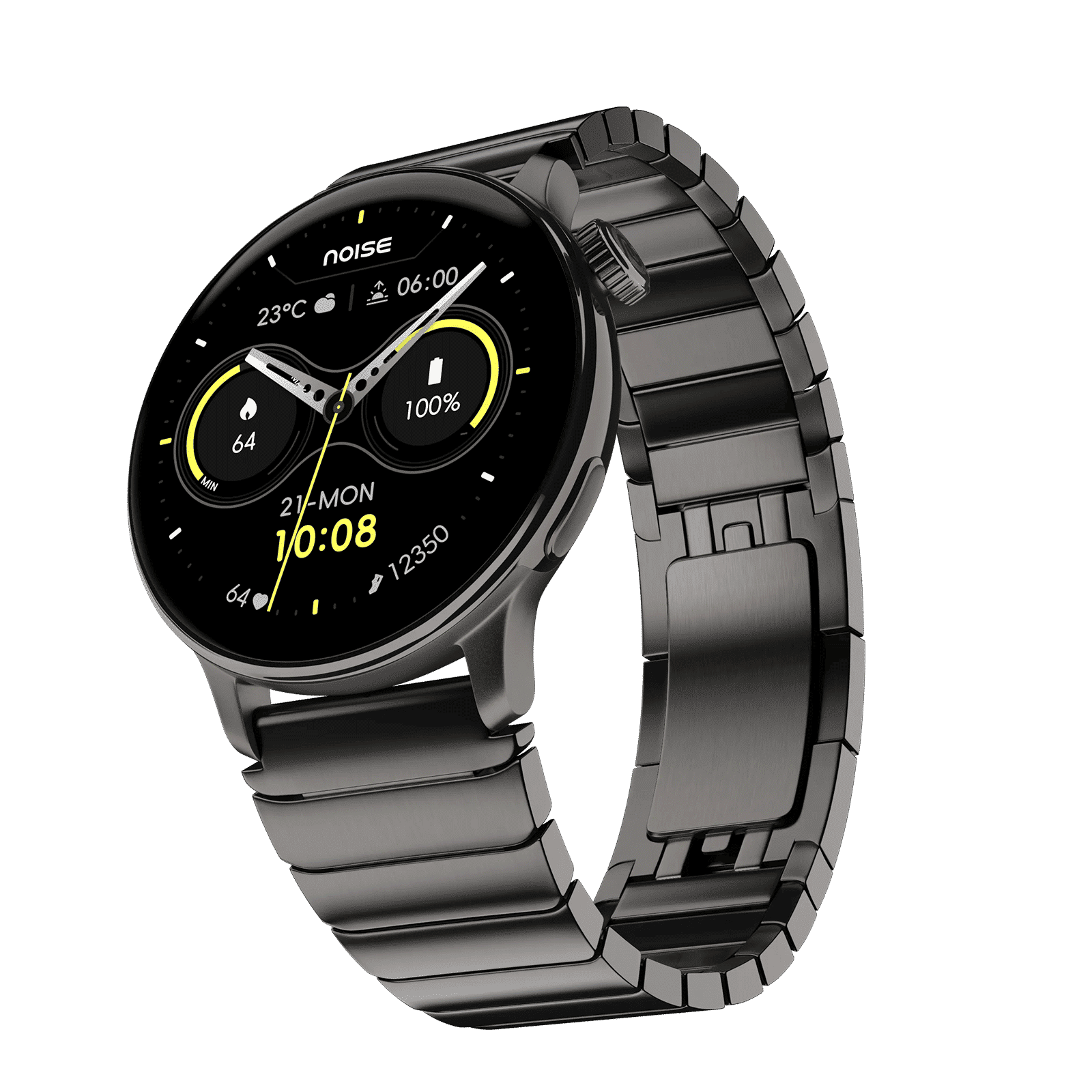 Noisefit Pro 6R Smartwatch with Bluetooth Calling (37mm AMOLED Display, IP68 Dust & 3ATM Water Resistance, Pure Titanium Strap)_1