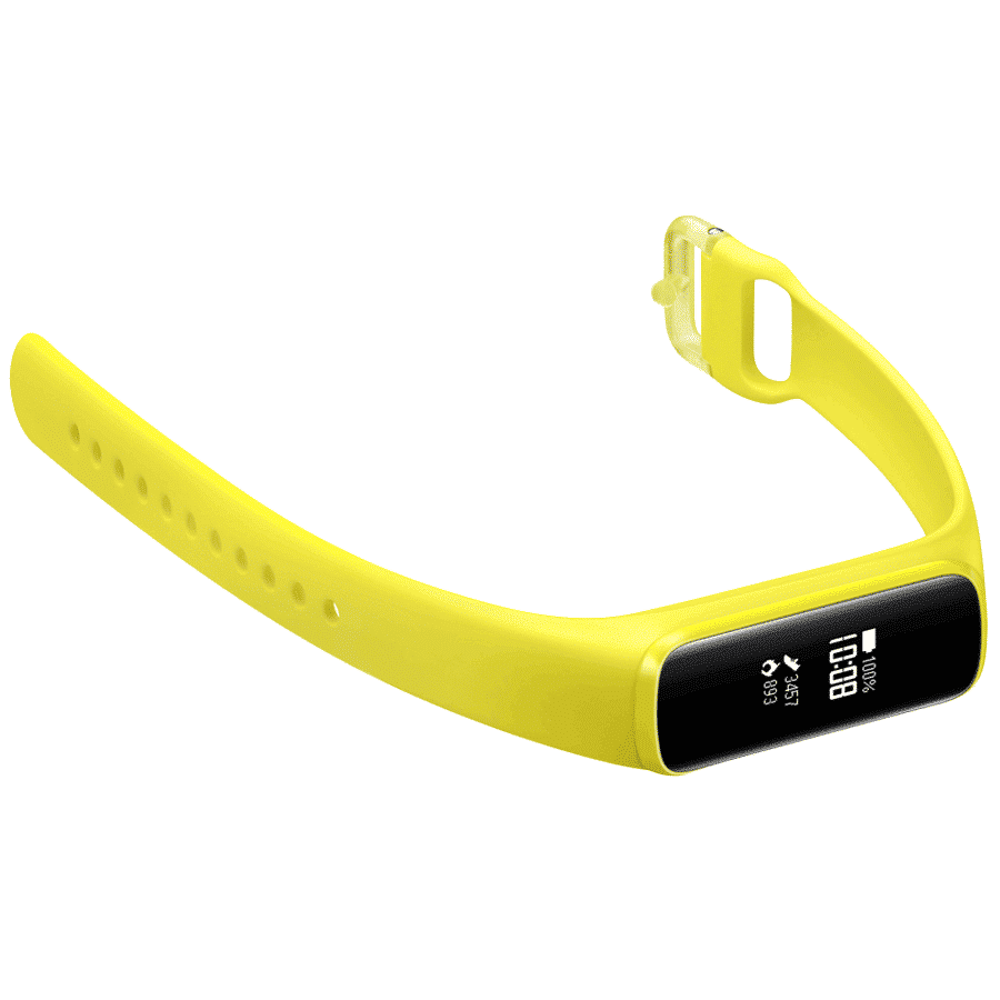 Samsung Galaxy Fit e Fitness Tracker (18.7mm) (Heart Rate Sensor, SM-R375NZYAINU, Black/Yellow, Rubber Band) Samsung Galaxy Fit e Fitness Tracker (18.7mm) (Heart Rate Sensor, SM-R375NZYAINU, Black/Yellow, Rubber Band)_4
