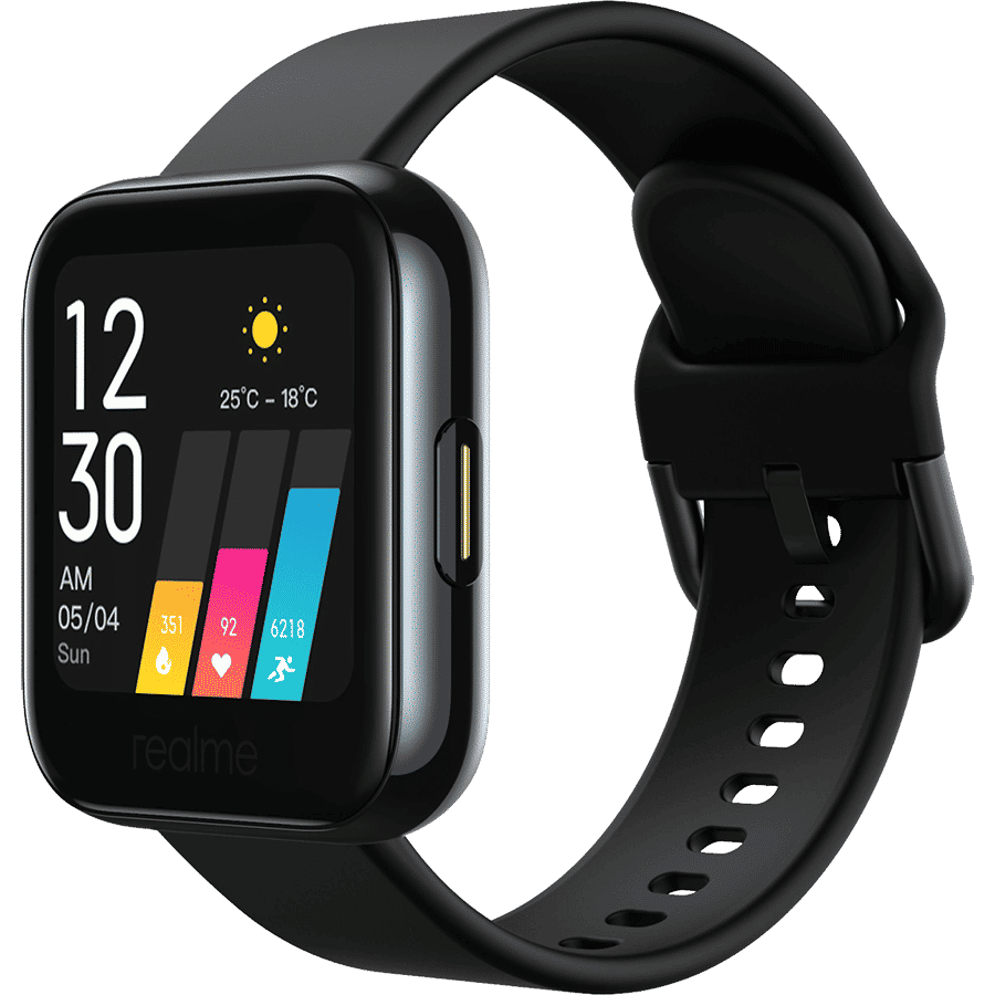 realme Smartwatch (35mm) (Heart Rate Monitoring, RMA161, Black, Silicone Band)_2