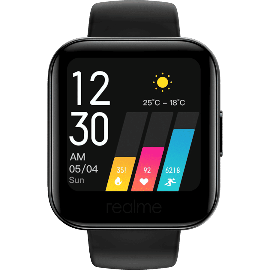 realme Smartwatch (35mm) (Heart Rate Monitoring, RMA161, Black, Silicone Band)_1