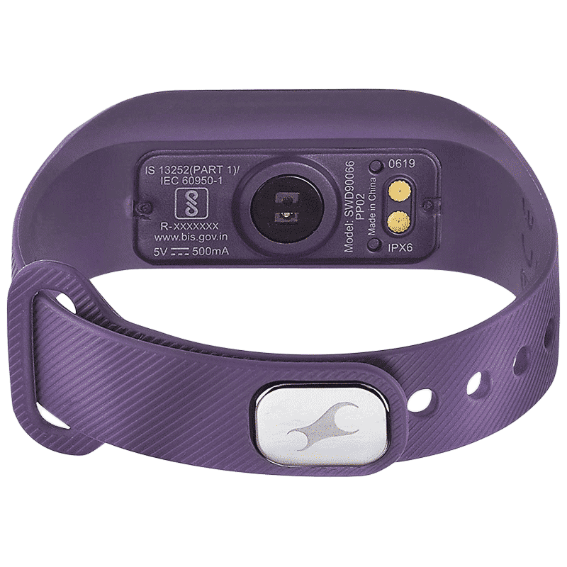 Fastrack Reflex Beat Smart Band (45.3mm) (Active Heart Rate Monitor, SWD90066PP02, Black/Purple, PU Band)_4
