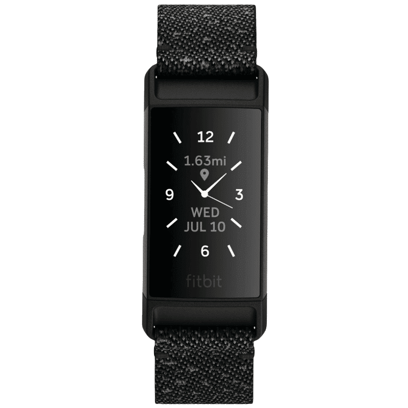 fitbit Charge 4 Fitness Tracker (Backlit Grayscale OLED Touchscreen, FB417BKGY, Black/Granite, Reflective Woven Band)_1