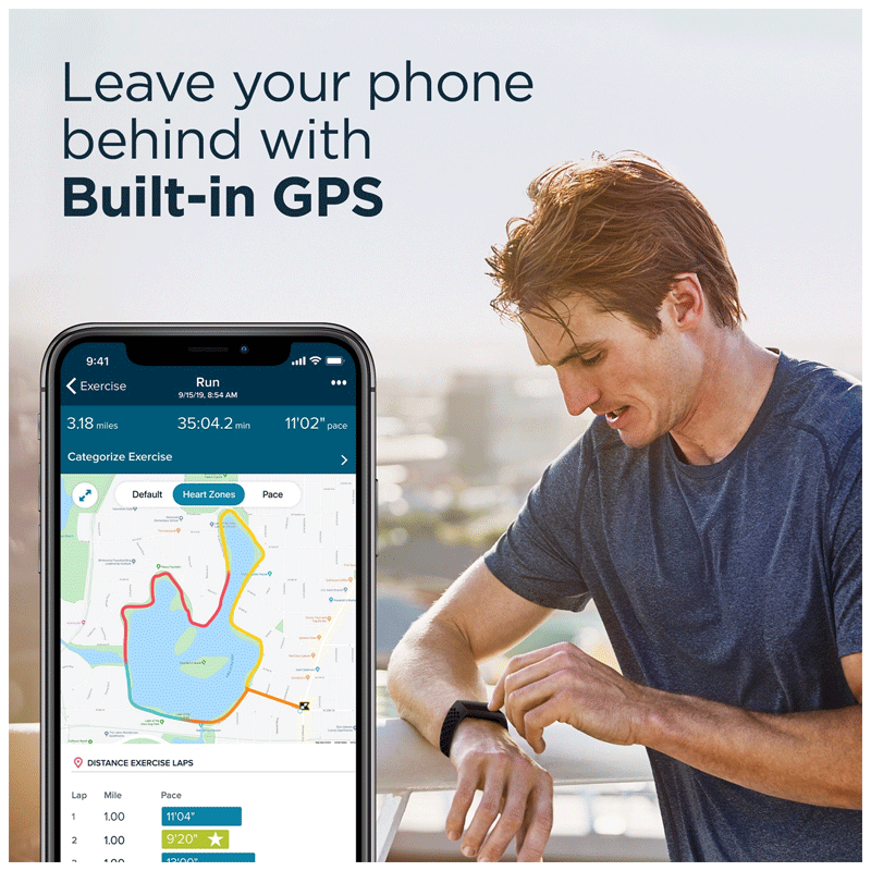 fitbit Charge 4 Fitness Tracker with Personalised Clock Face (1.5 Inch Intuitive Touchscreen PMOLED Display, Water Resistant, Storm Blue Strap) fitbit Charge 4 Fitness Tracker with Personalised Clock Face (1.5 Inch Intuitive Touchscreen PMOLED Display, Water Resistant, Storm Blue Strap)_8