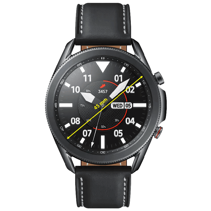 SAMSUNG Galaxy Watch3 GPS+Wi-Fi+4G SIM+Bluetooth Tizen OS Smartwatch (45mm Super AMOLED Display, Water Resistant, Black Strap)_9