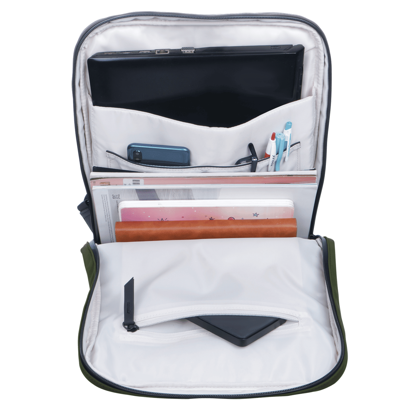 soundREVO Melbourne Nylon, PU Fabric Laptop Backpack for 14 Inch Laptop (6.99 L, Water Resistant, Green)_3