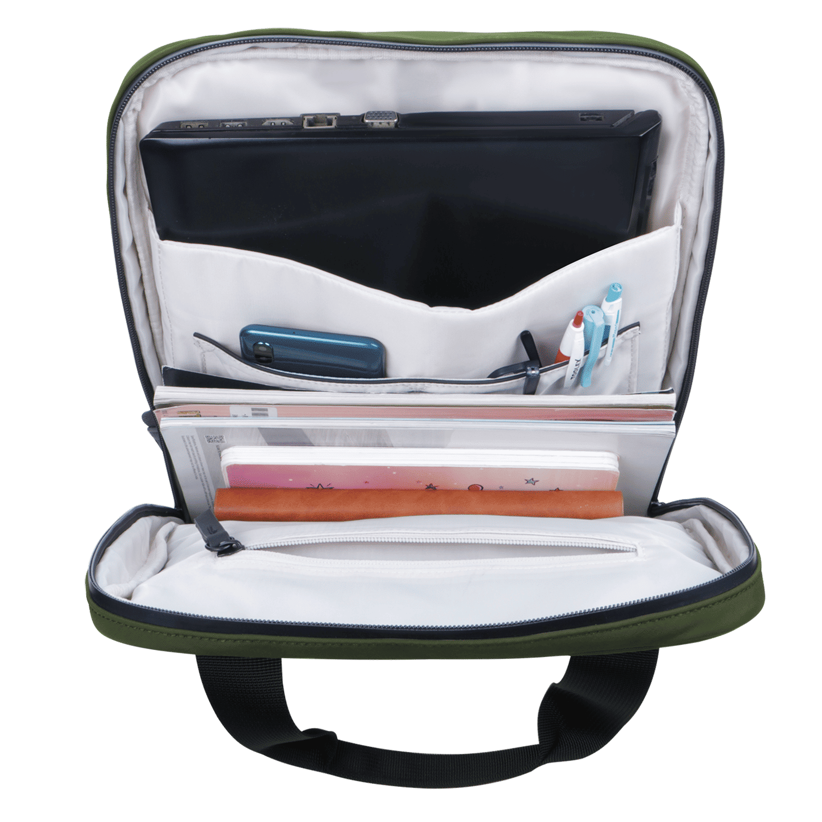 soundREVO Melbourne Nylon, PU Fabric Laptop Backpack for 14 Inch Laptop (6.99 L, Water Resistant, Green)_5