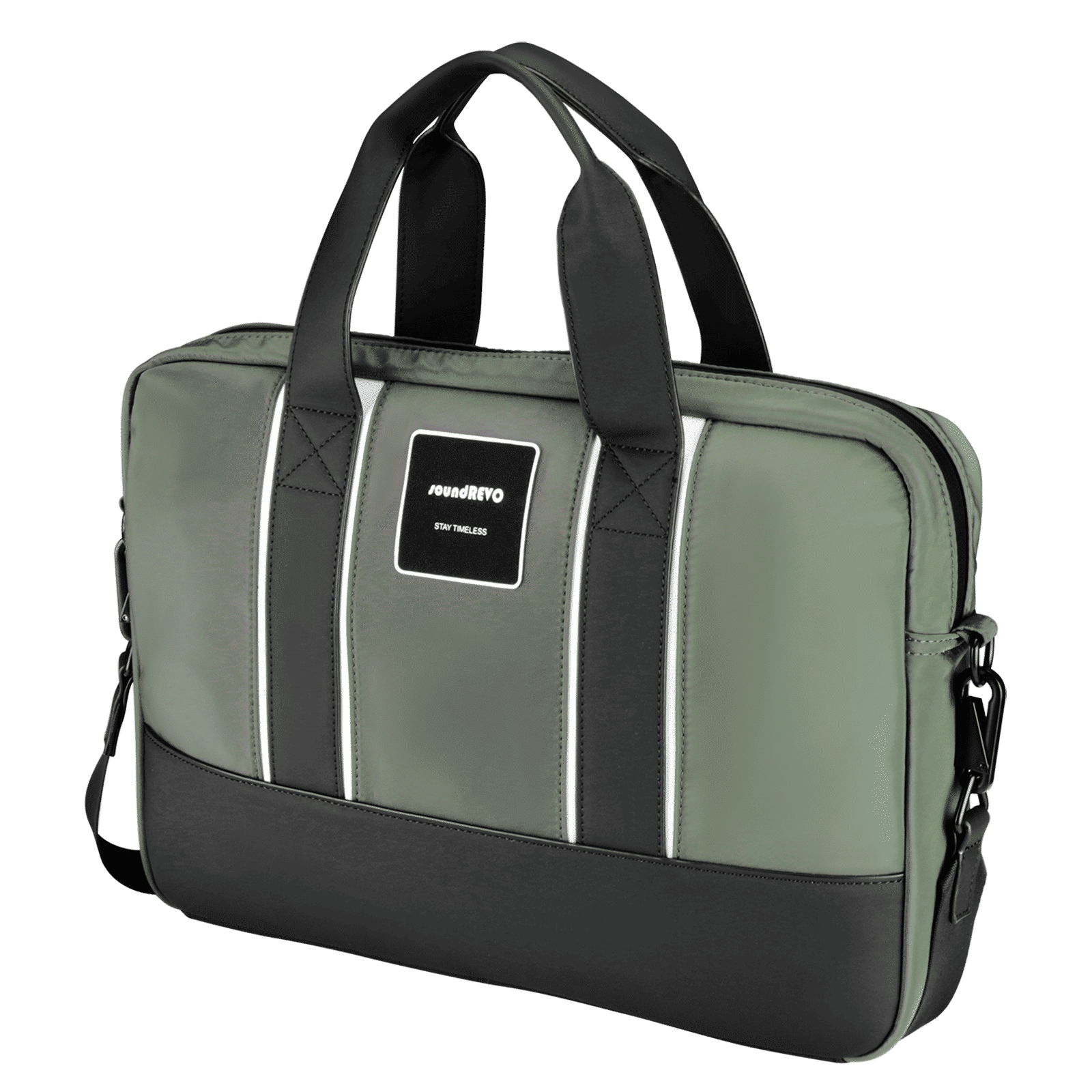 soundREVO Polyester, PU Fabric Laptop Business Messenger Bag for 14 Inch Laptop (6.91 L, Water Resistant, Green)_3