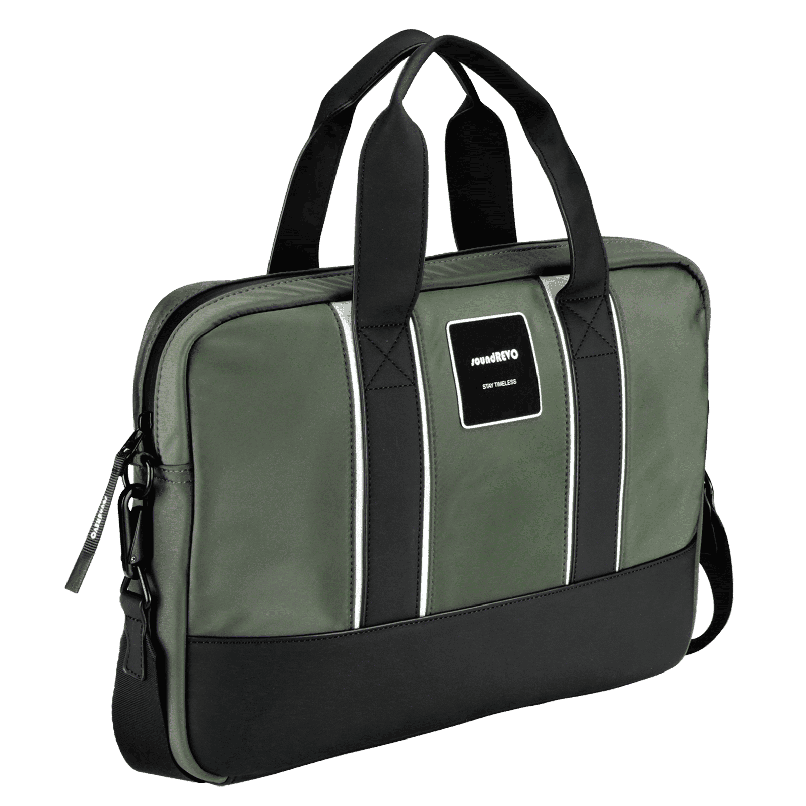 soundREVO Polyester, PU Fabric Laptop Business Messenger Bag for 14 Inch Laptop (6.91 L, Water Resistant, Green)_4